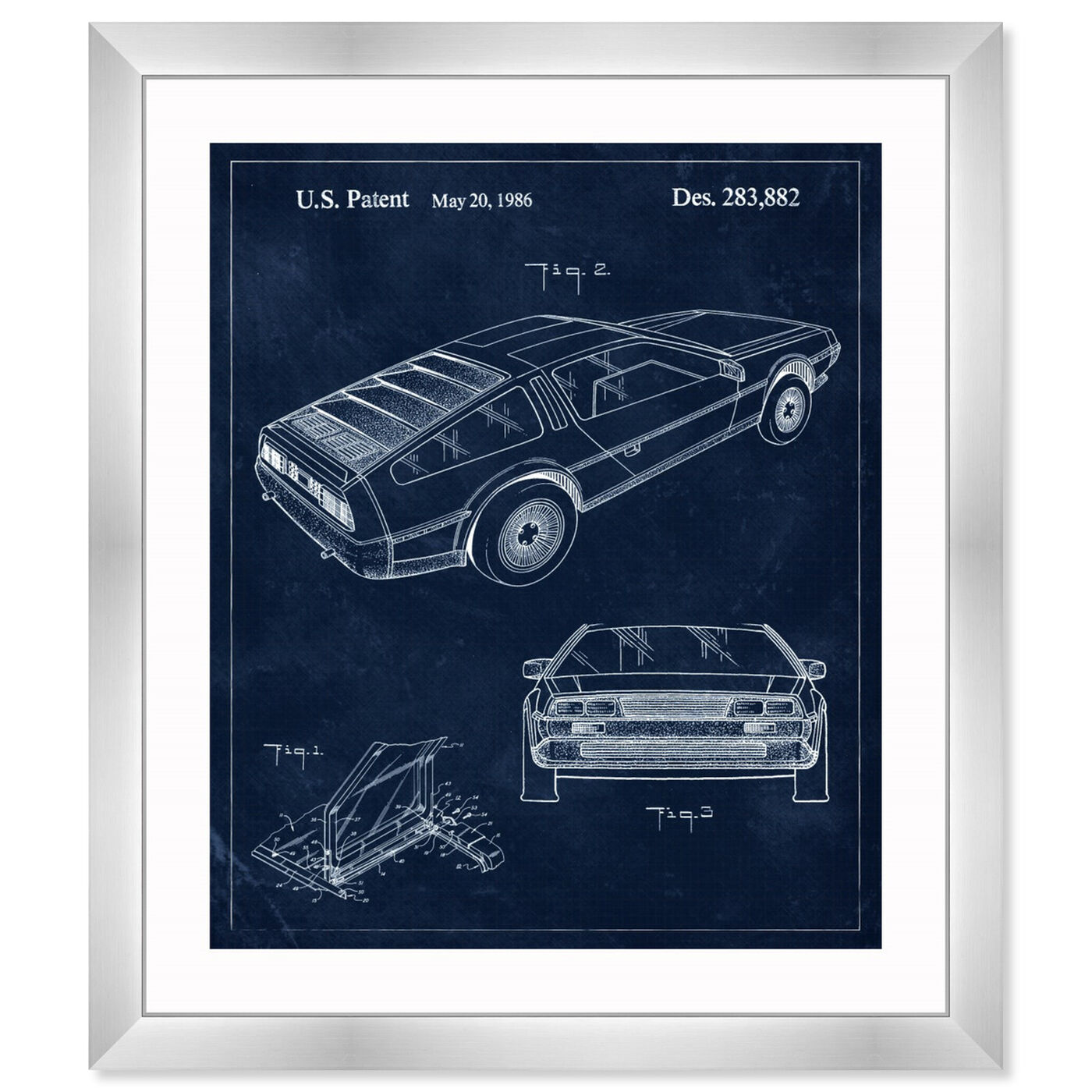 Front view of Delorean, 1986 II featuring transportation and automobiles art.