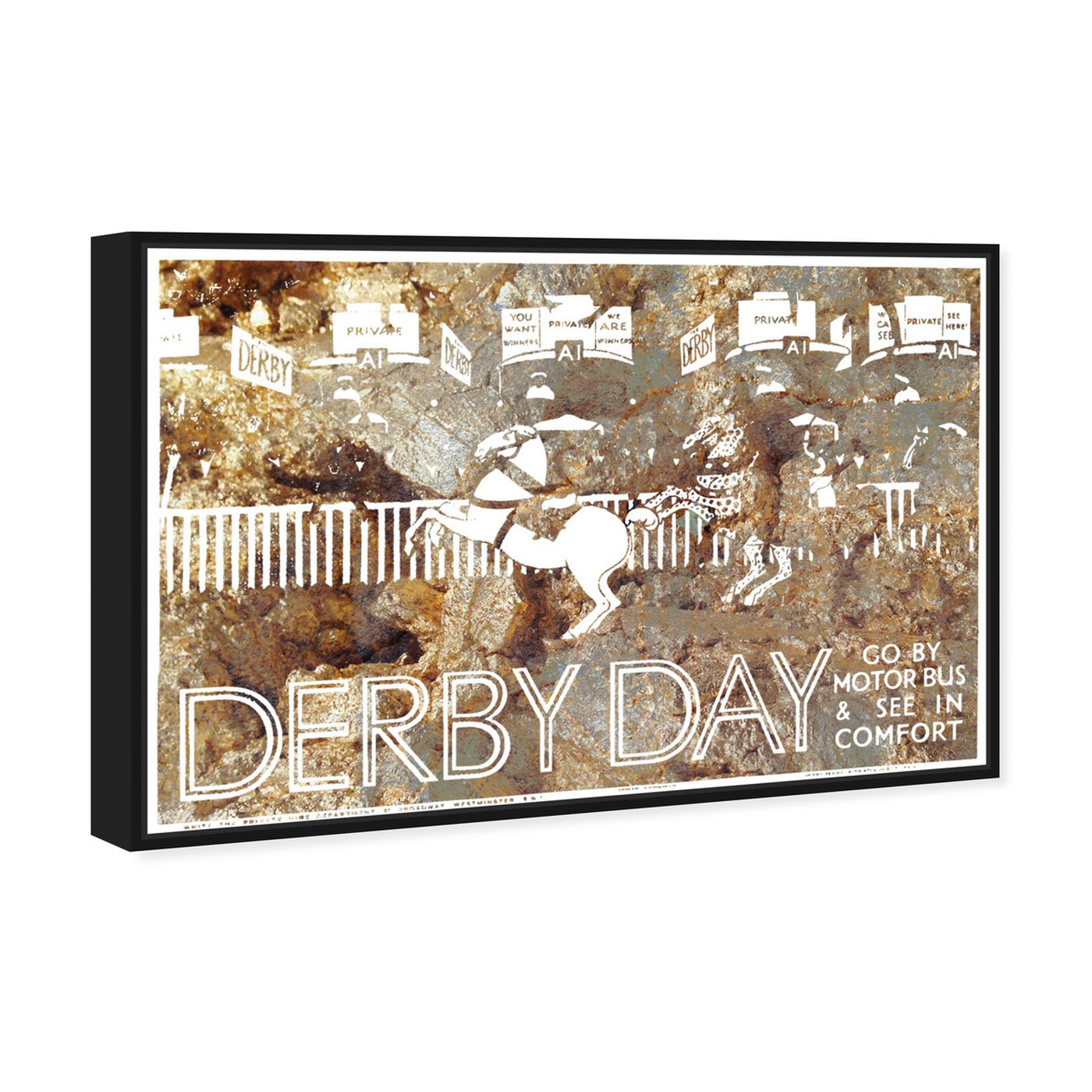 Angled view of Come See The Derby featuring sports and teams and equestrian art.