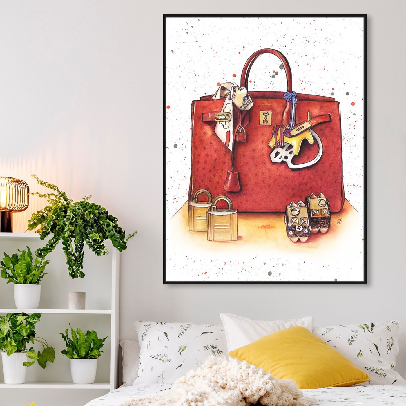 Hanging view of Doll Memories - Caramel Splash Bag featuring fashion and glam and handbags art.
