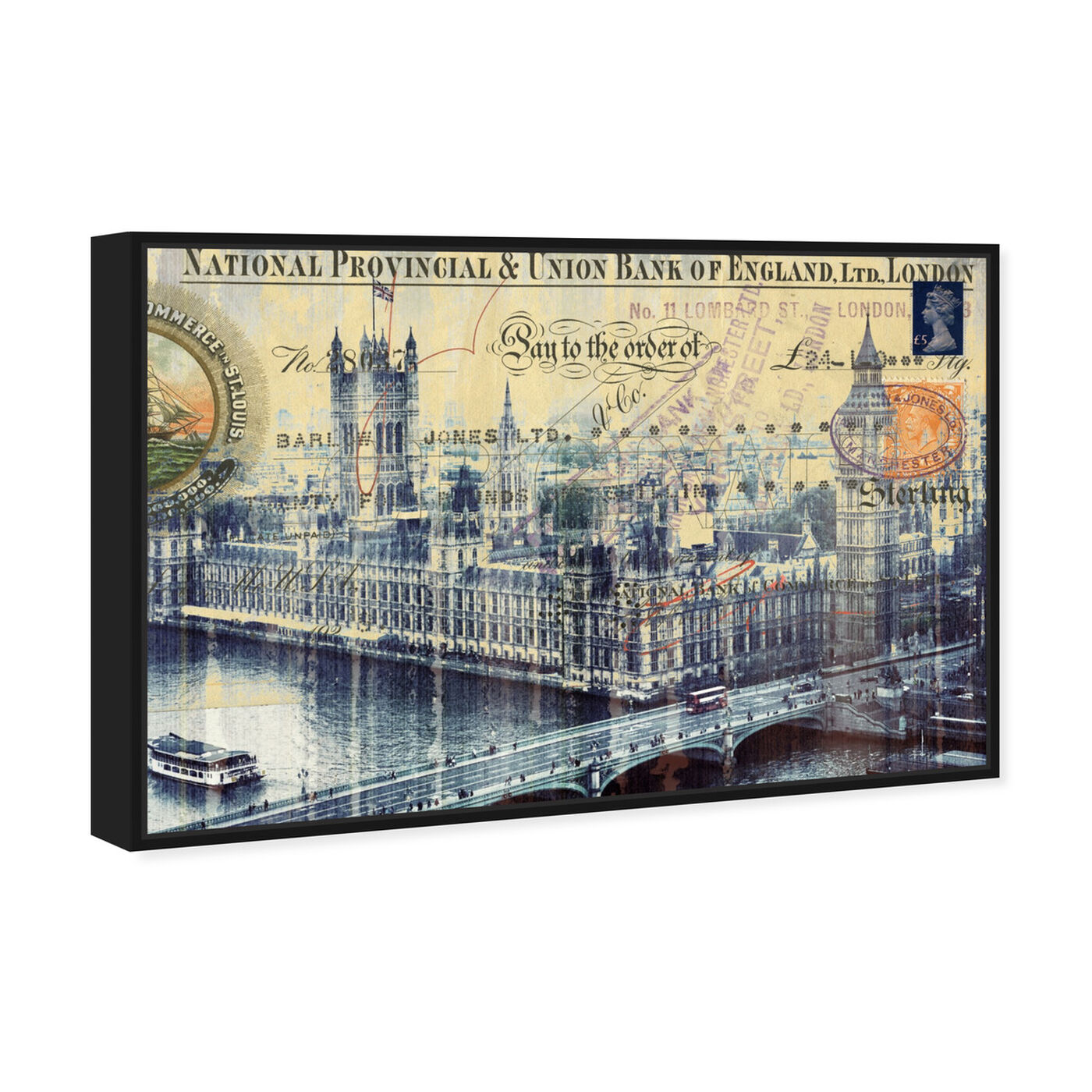 Angled view of Big Ben Vintage featuring cities and skylines and european cities art.