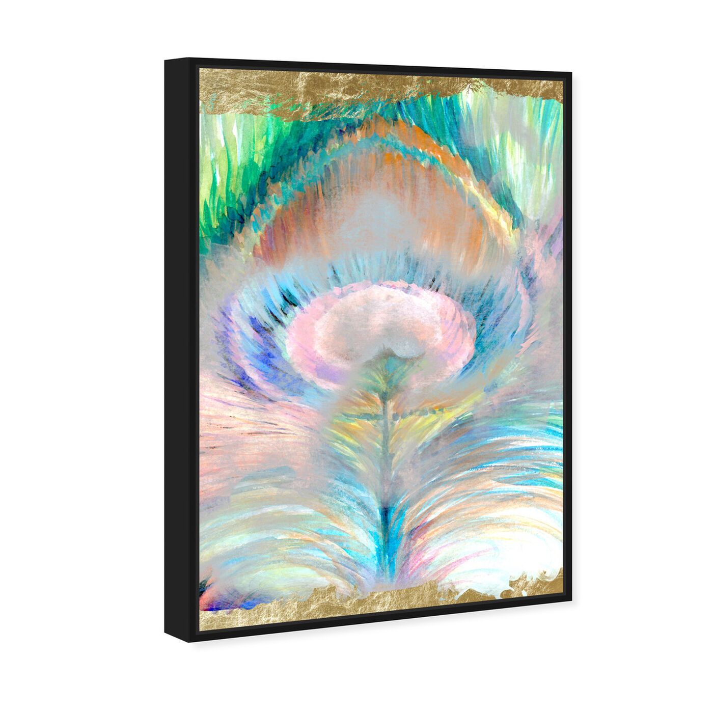 Angled view of Dream of Feather featuring abstract and paint art.
