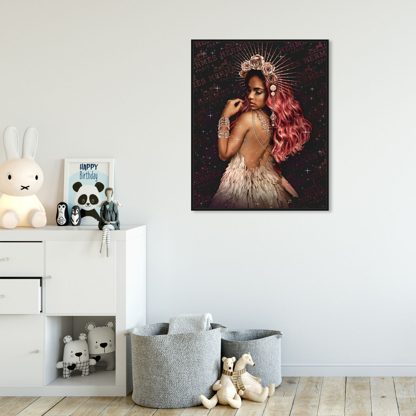 Hanging view of Boho Queen featuring fashion and glam and runway art.