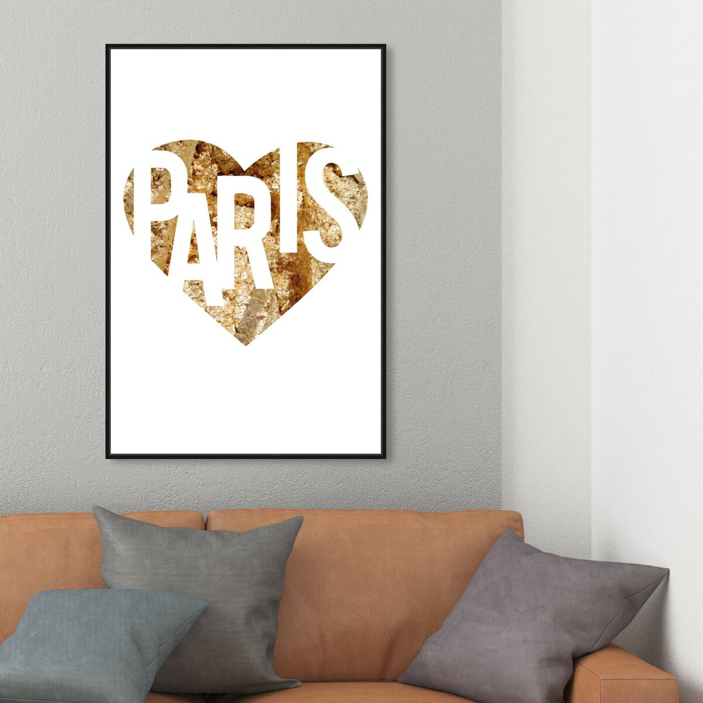 Hanging view of I Love Paris Gold featuring fashion and glam and hearts art.