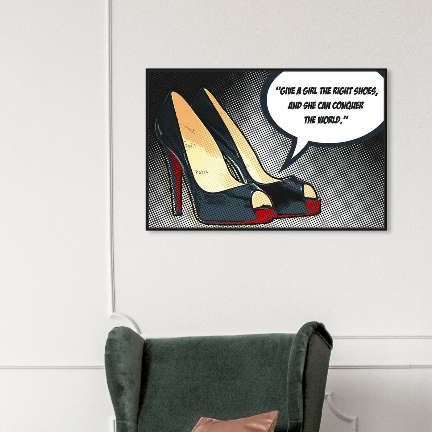 Hanging view of The Right Shoes featuring fashion and glam and shoes art.