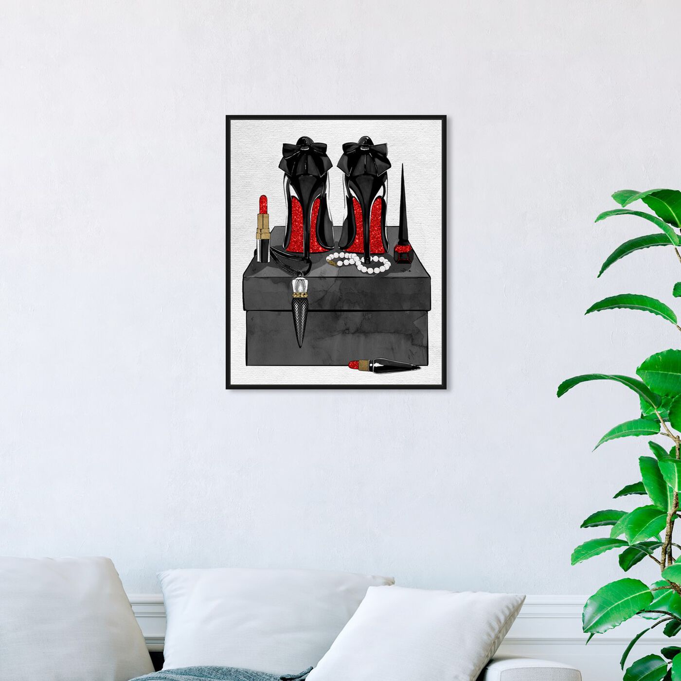 Hanging view of Her Favorite Accessories Glitter featuring fashion and glam and shoes art.