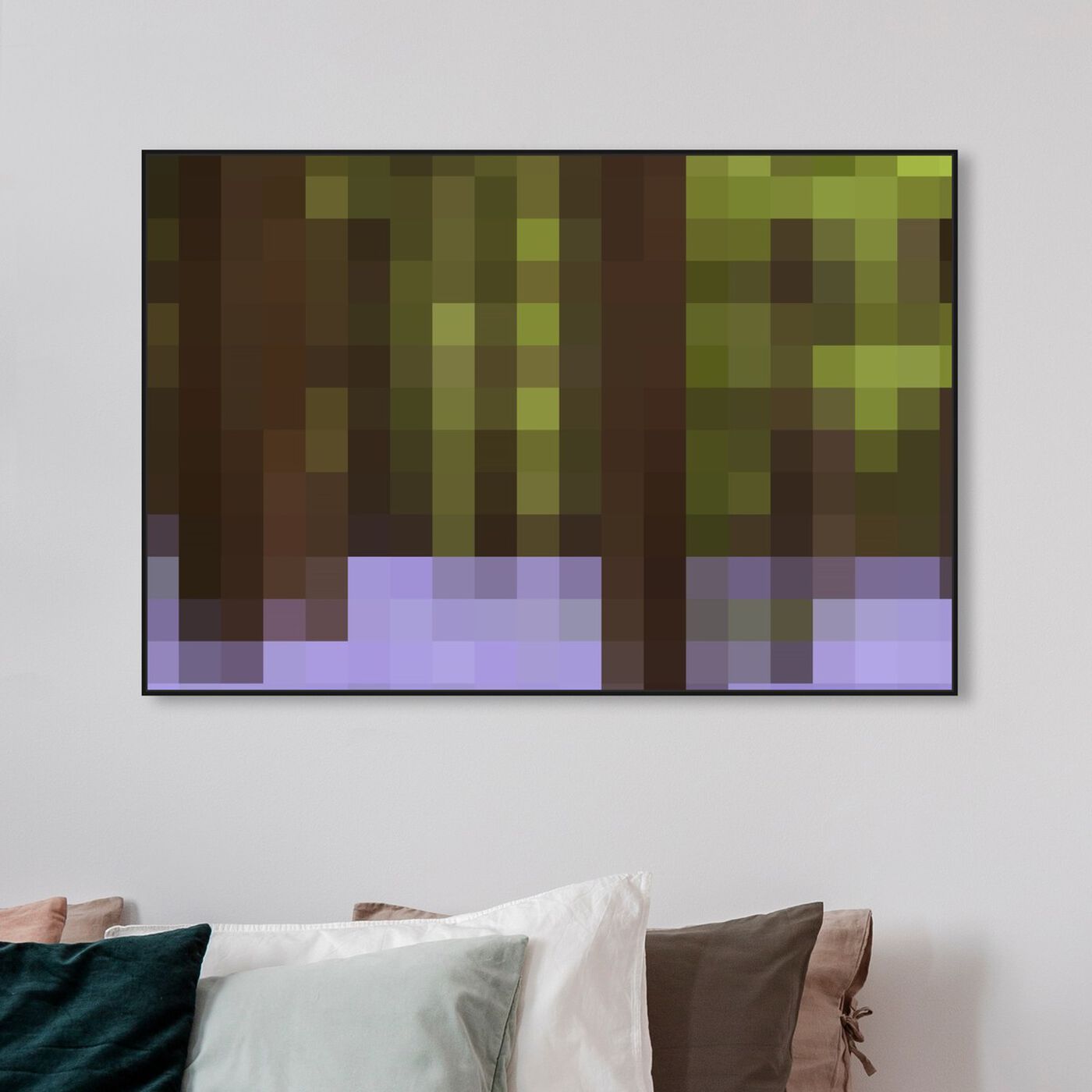 Hanging view of Pixel Forest featuring abstract and textures art.