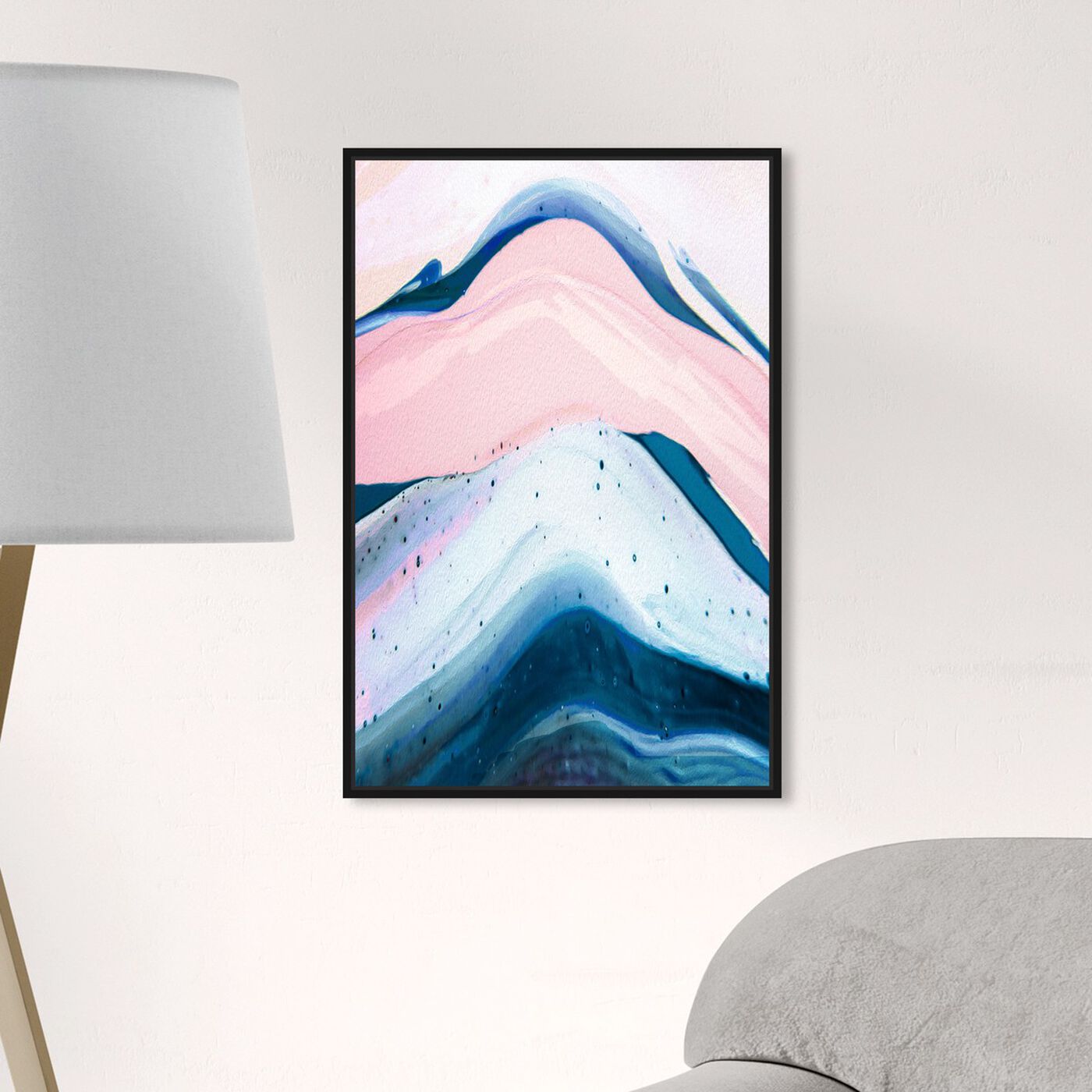 Hanging view of Macaron Agate featuring abstract and paint art.