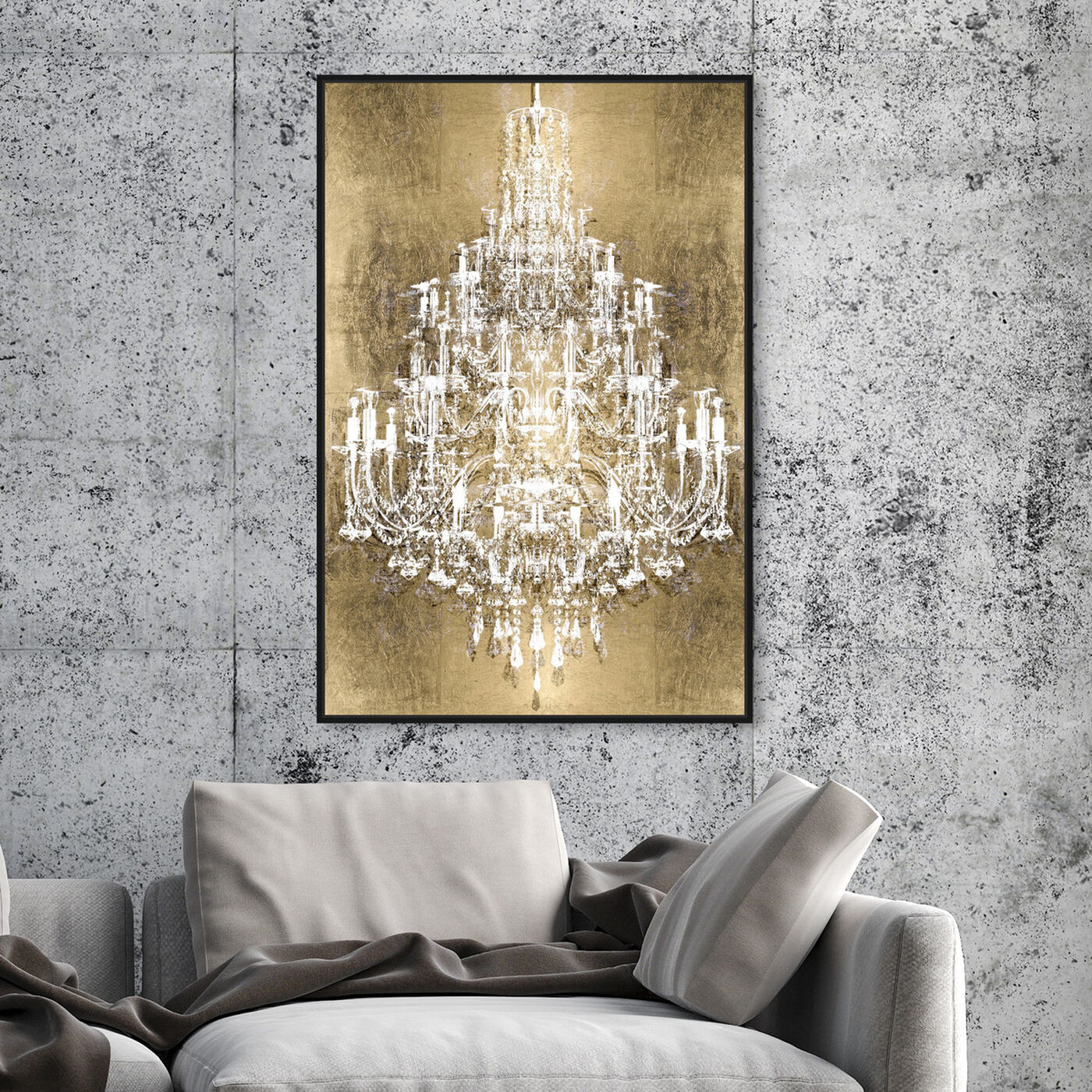 Hanging view of Montecarlo Gold featuring fashion and glam and chandeliers art.
