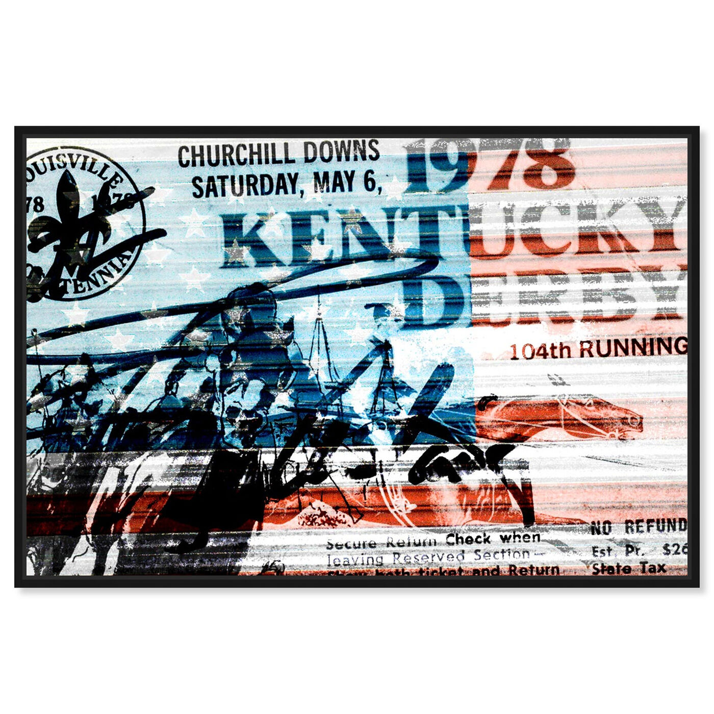 Front view of 1978 Kentucky Derby featuring world and countries and american countries art.