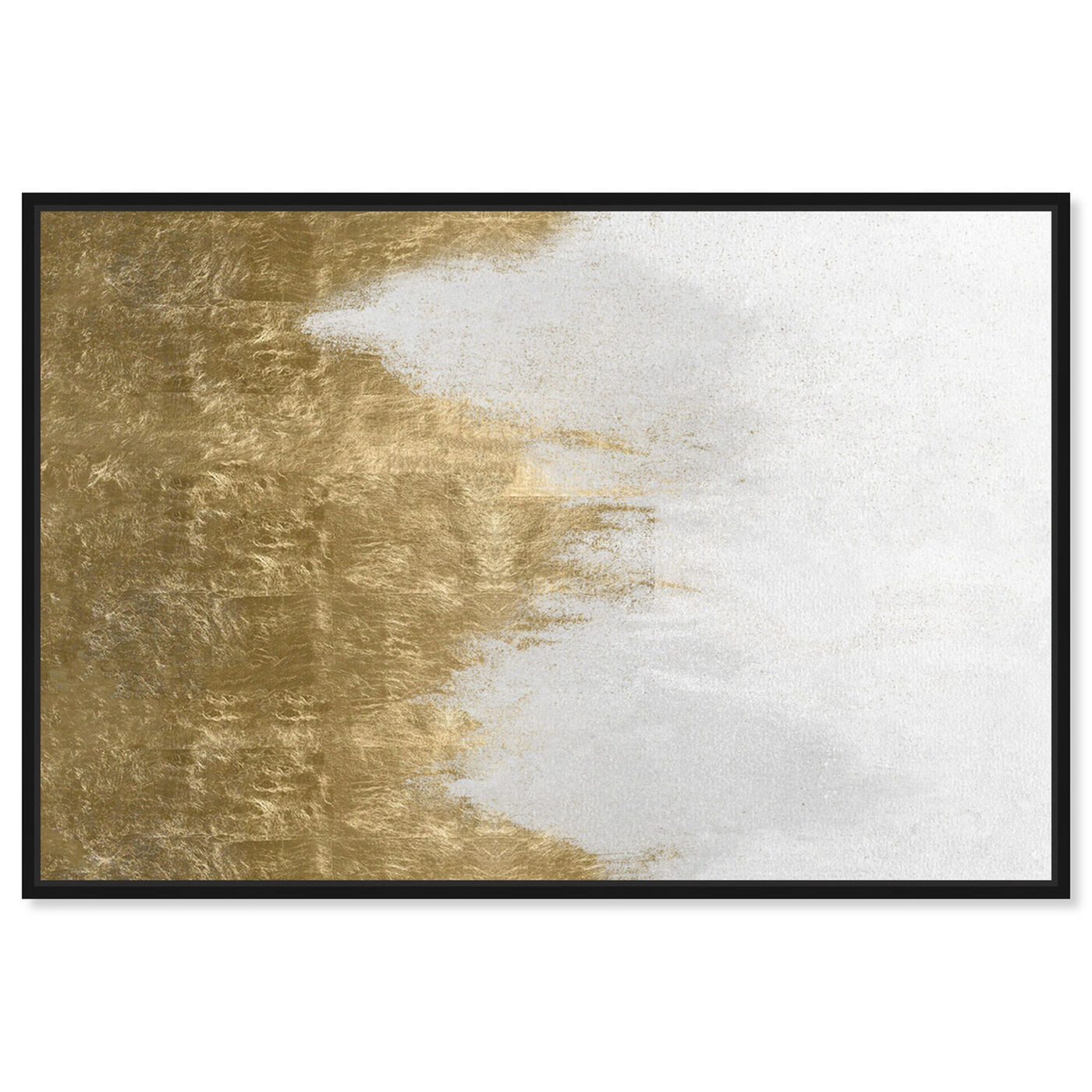 Front view of White Waves of Gold featuring abstract and paint art.