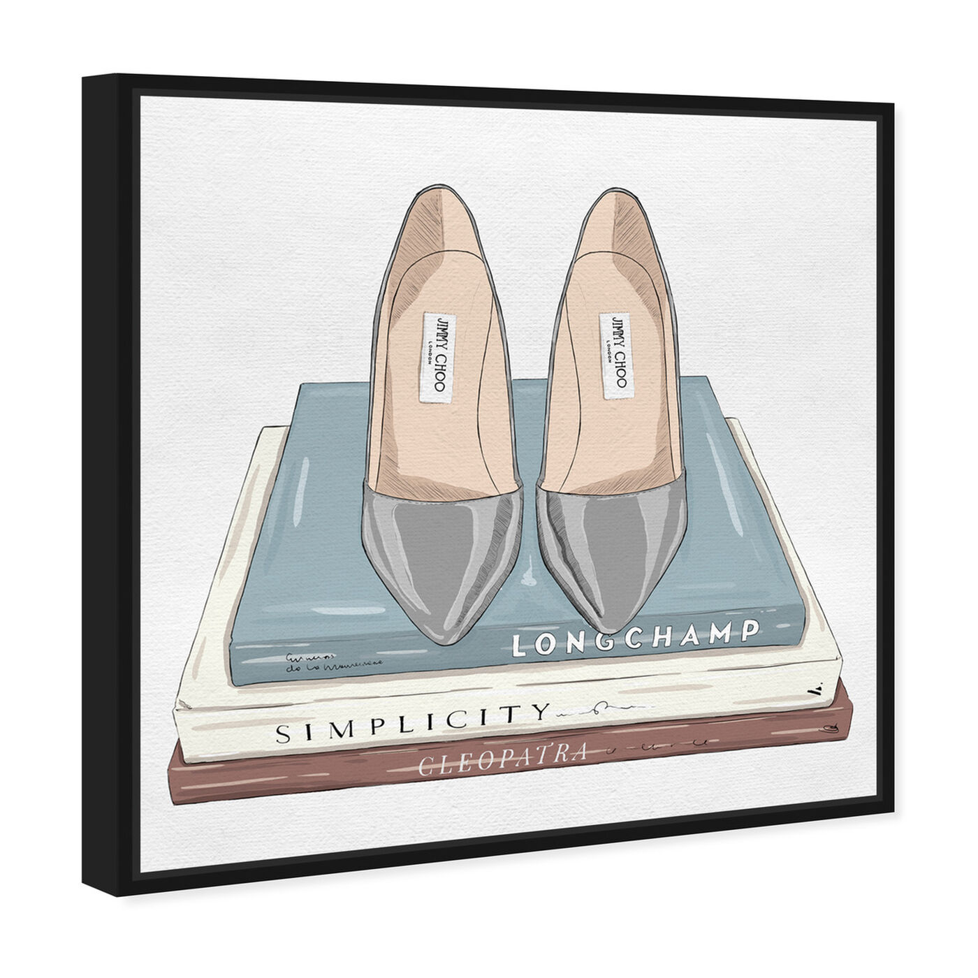 Angled view of Grey Heels and Cleopatra Book II featuring fashion and glam and books art.