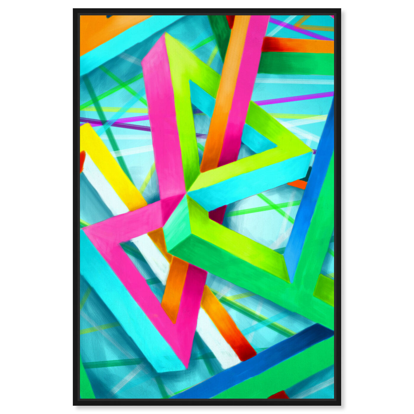 Front view of Fluor featuring abstract and shapes art.