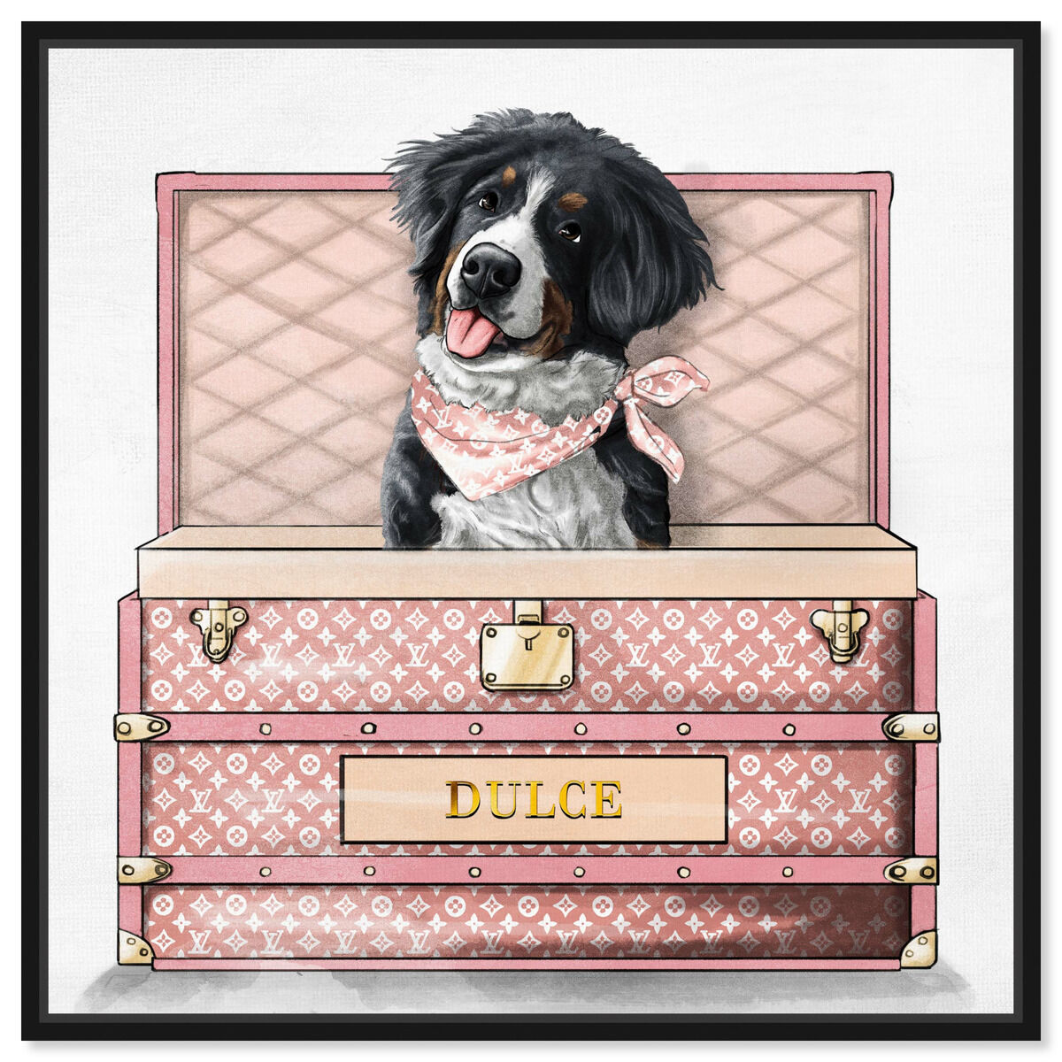 Pink Luxury Trunk - Custom Pet Portrait