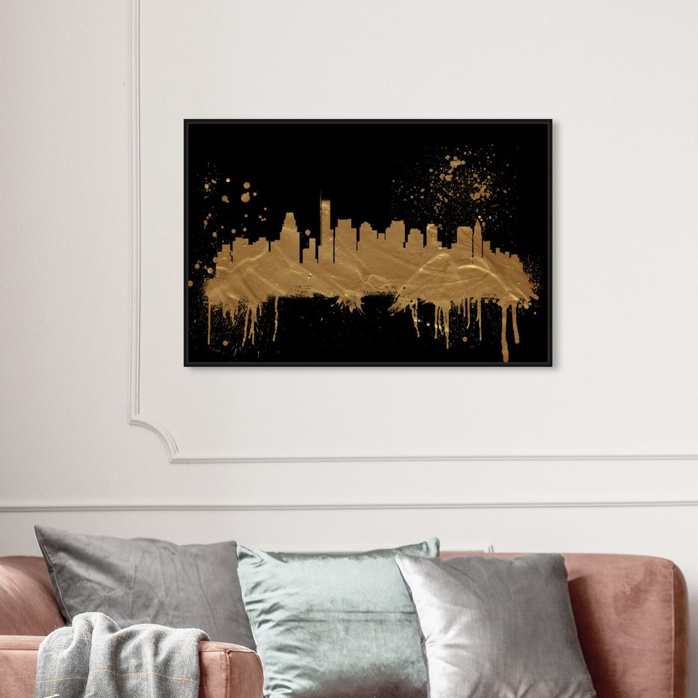 Hanging view of Boston Skyline featuring cities and skylines and united states cities art.