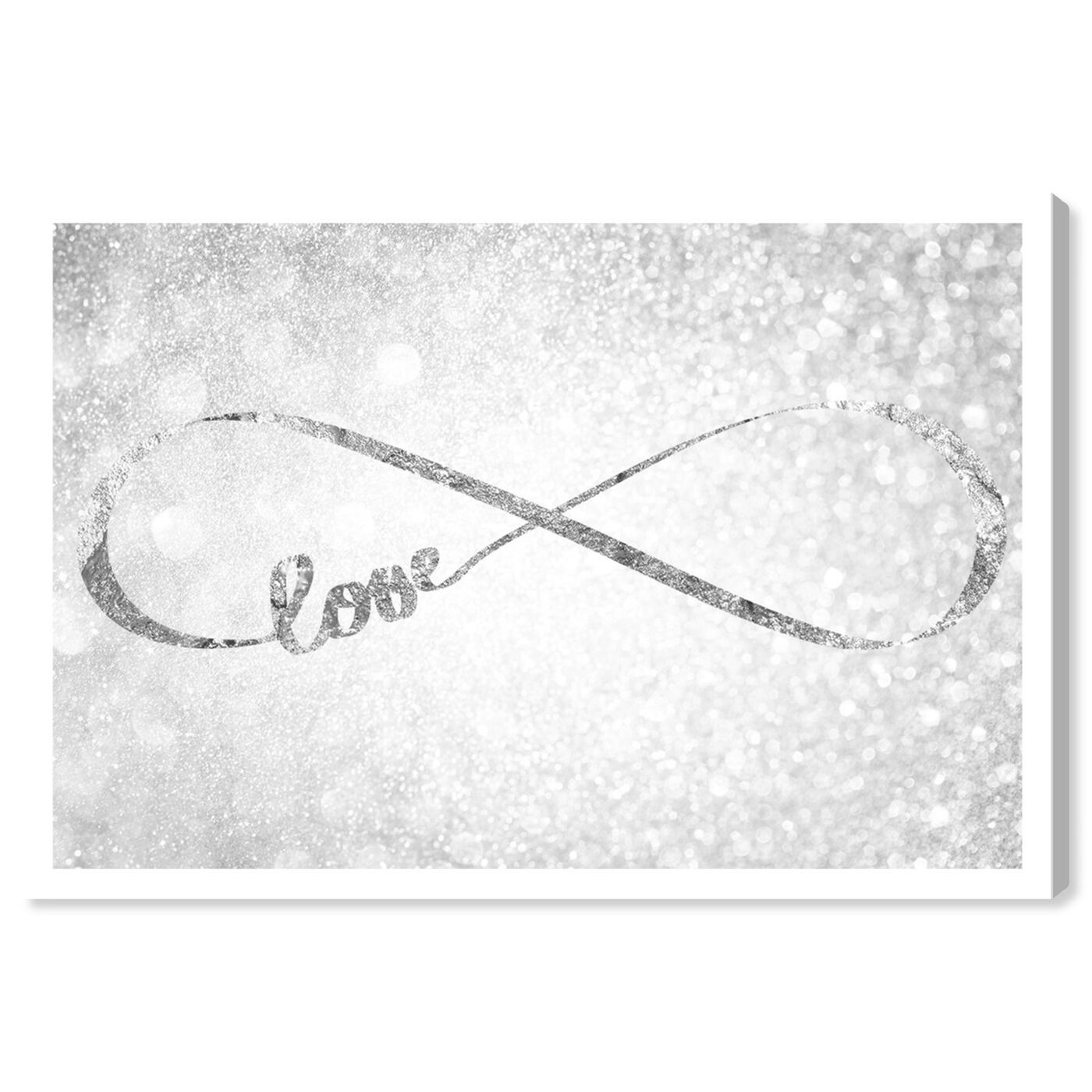 Front view of Sparkle Love Silver featuring typography and quotes and love quotes and sayings art.