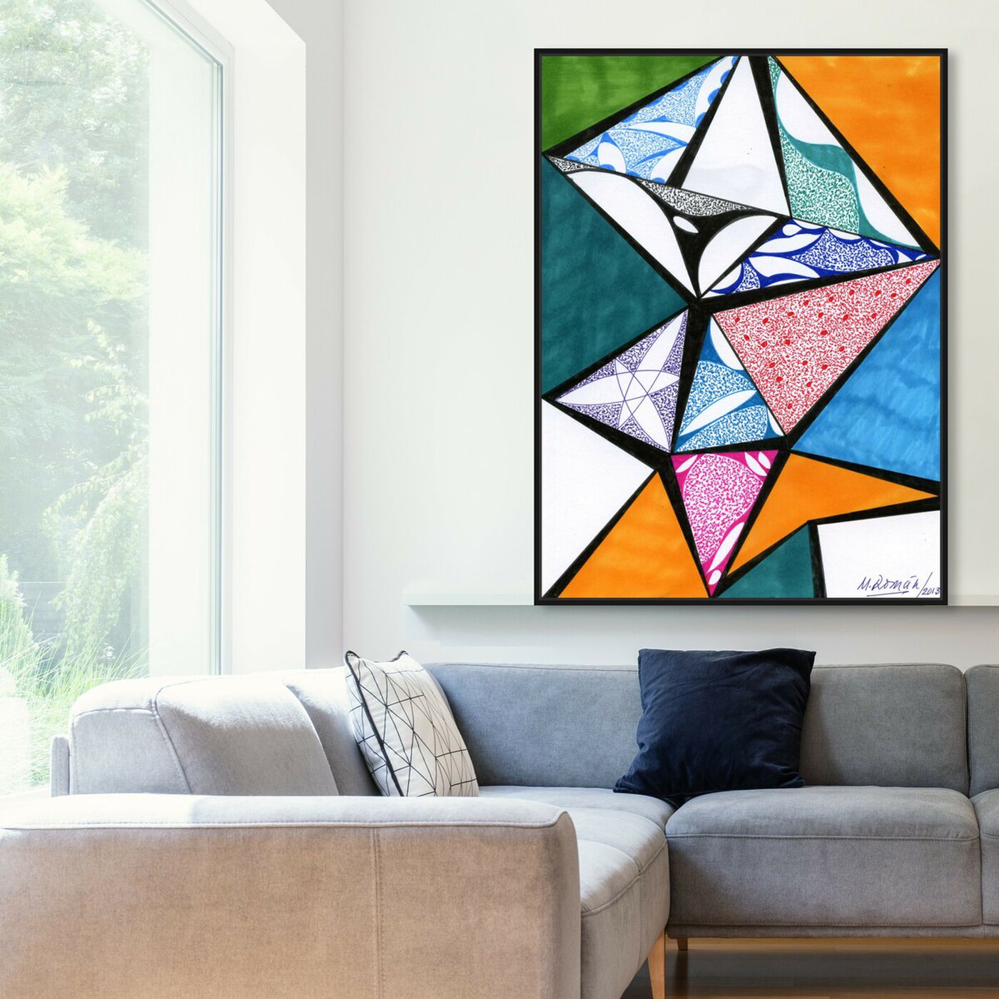 Hanging view of Divided featuring abstract and geometric art.