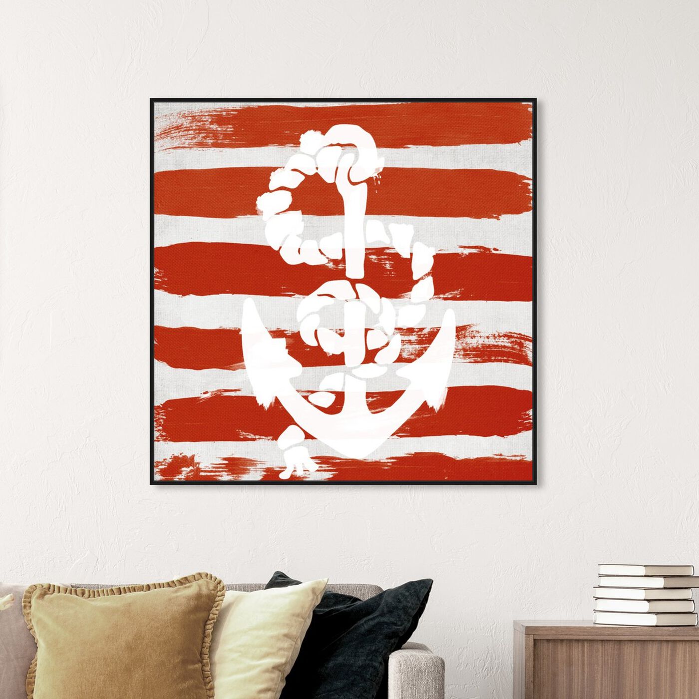 Hanging view of Anchored to the Ocean featuring nautical and coastal and nautical watercrafts art.