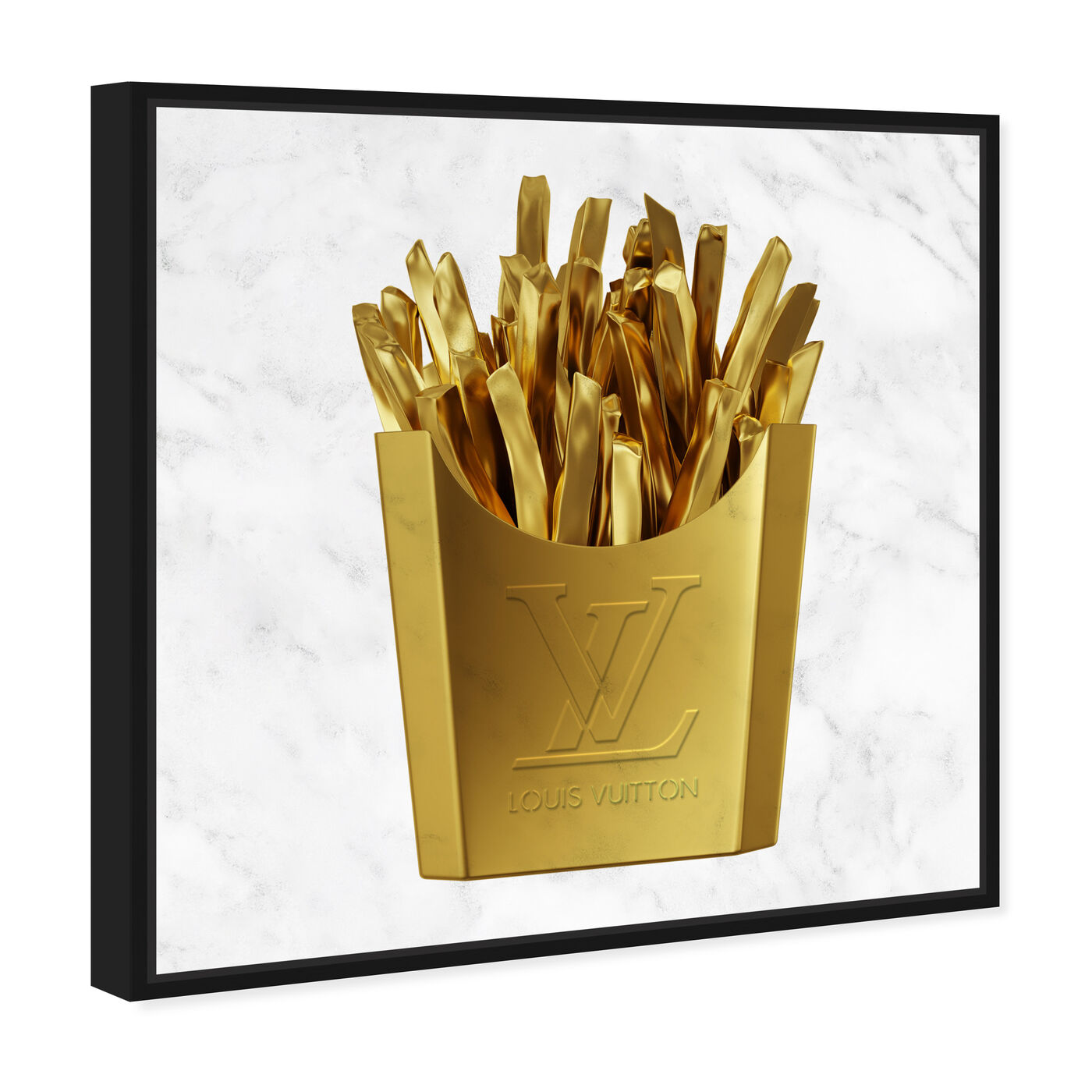 Angled view of Designer Fries featuring fashion and glam and lifestyle art.