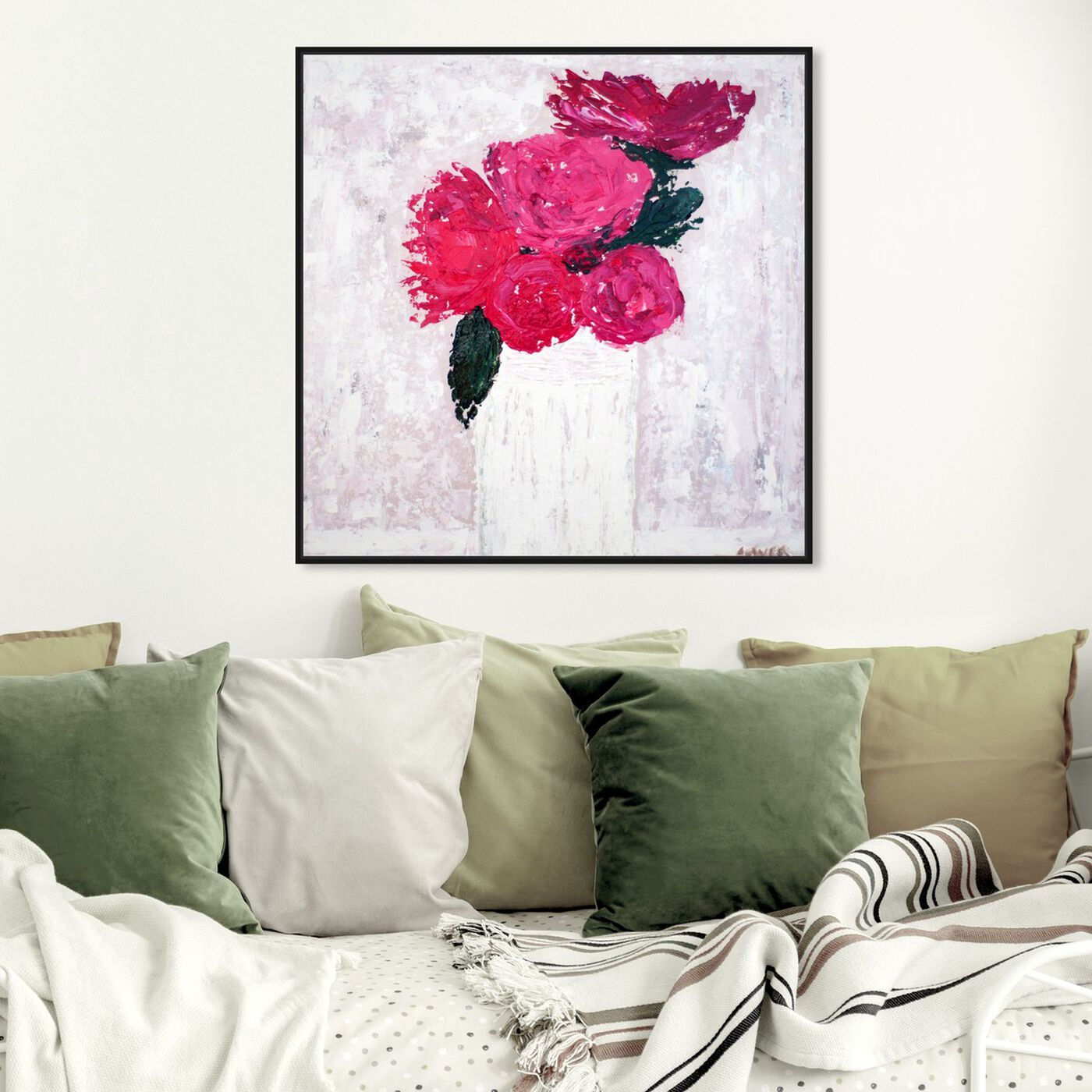 Hanging view of Fleurs du Lumiere VI by Claire Sower featuring floral and botanical and florals art.