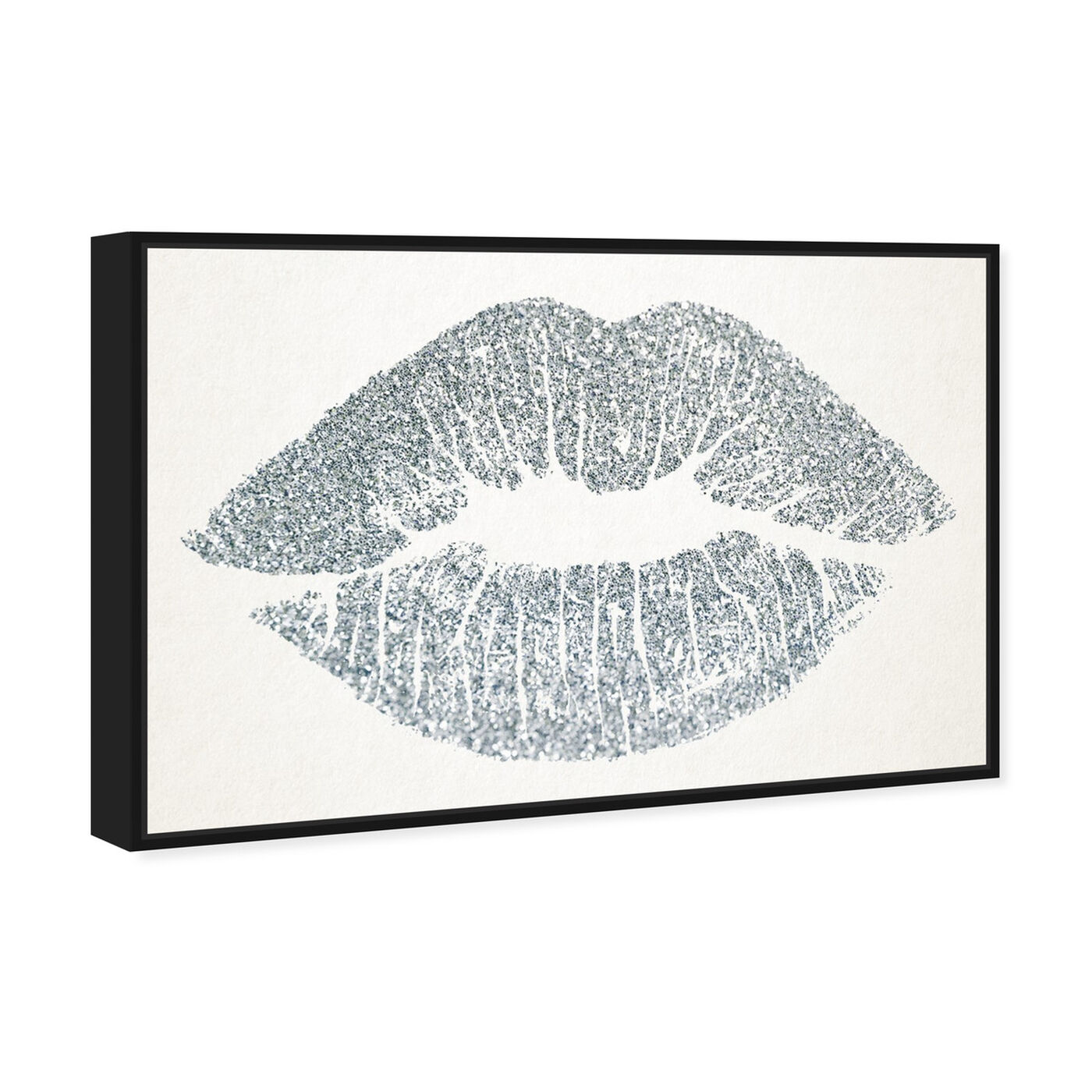 Angled view of Solid Kiss Silver featuring fashion and glam and lips art.