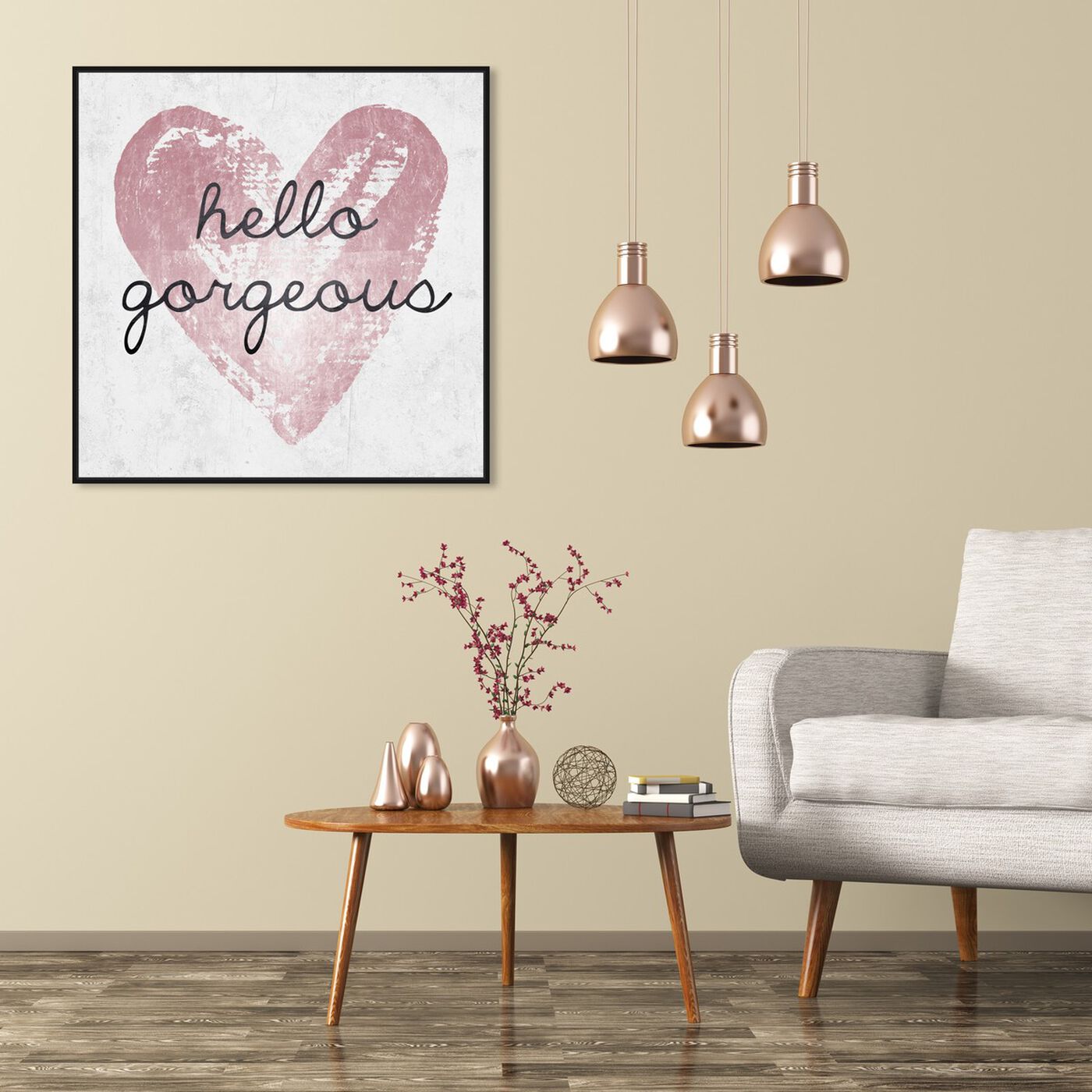 Hanging view of Gorgeous Salute Rose featuring typography and quotes and beauty quotes and sayings art.
