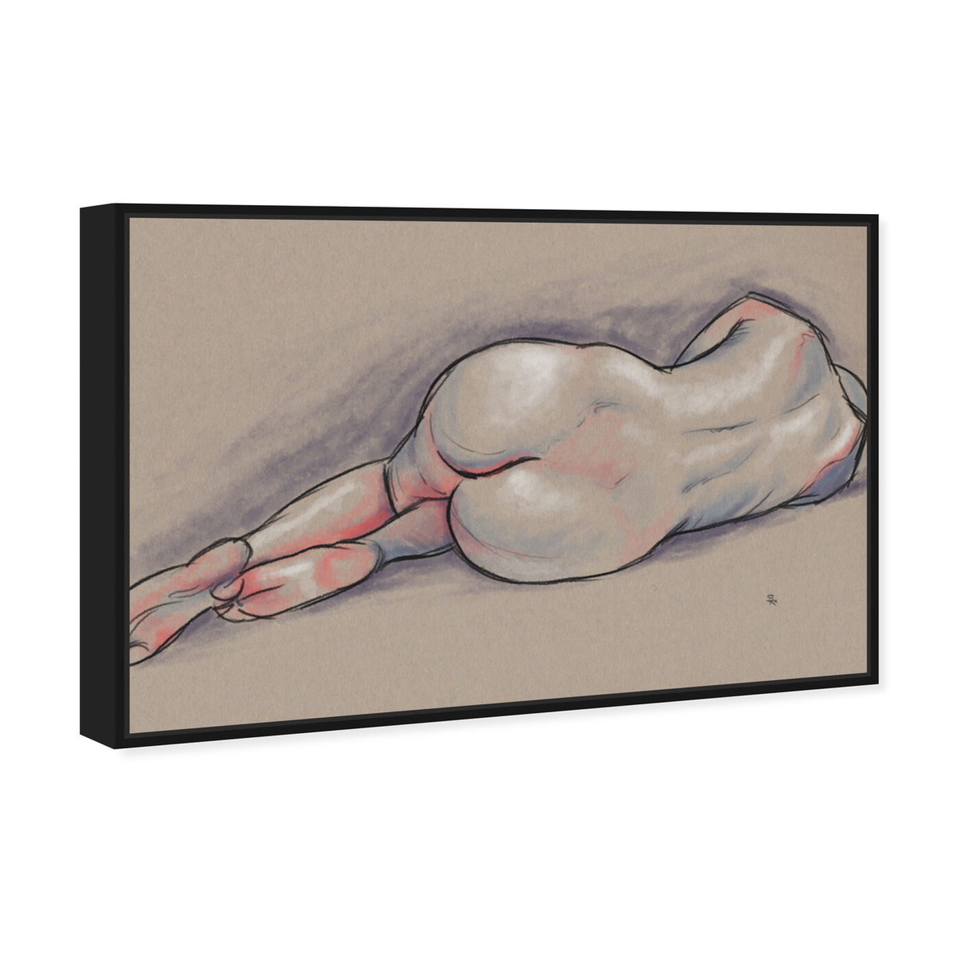 Angled view of Nude in Pastels II featuring people and portraits and nudes art.