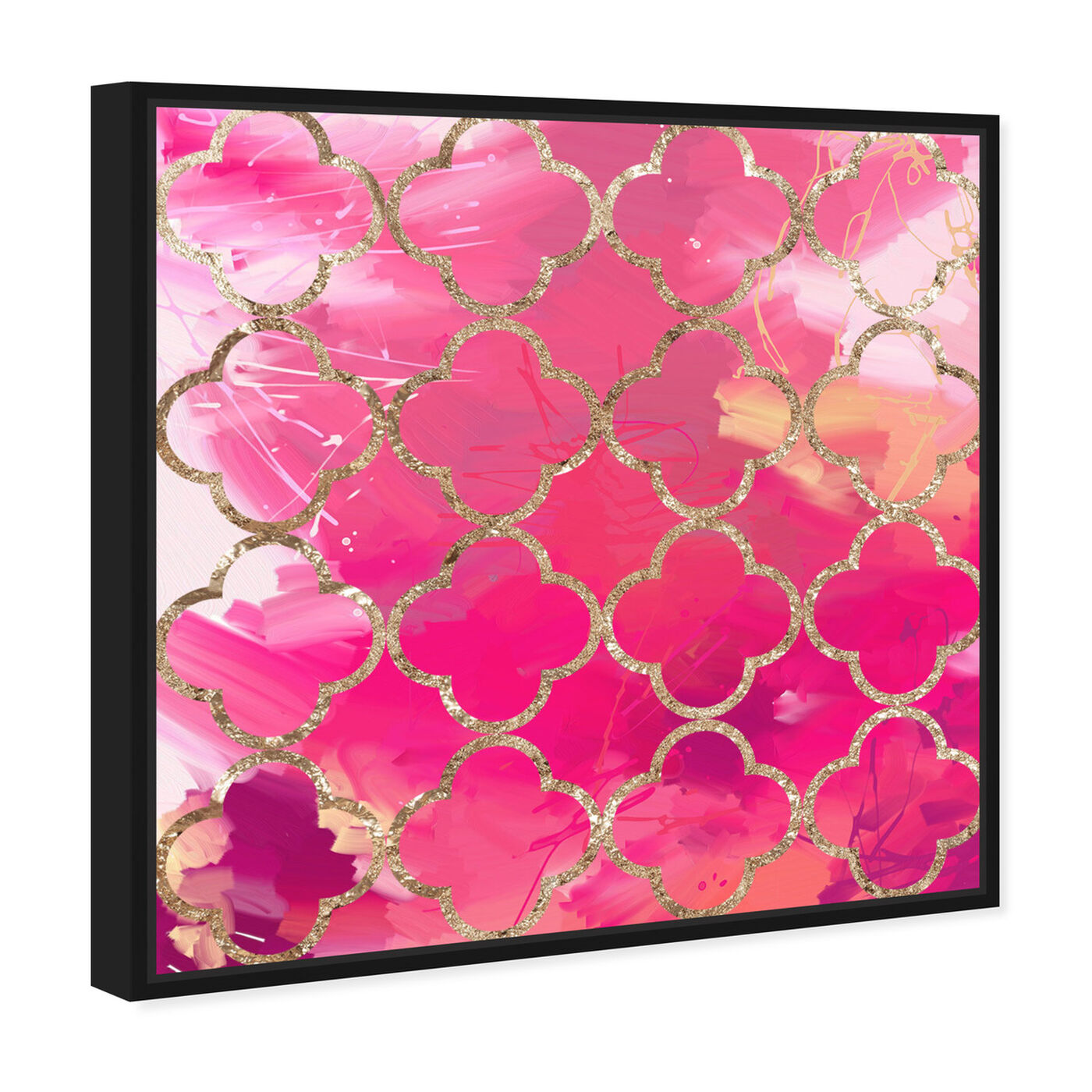 Angled view of Pretty in Pink featuring abstract and paint art.