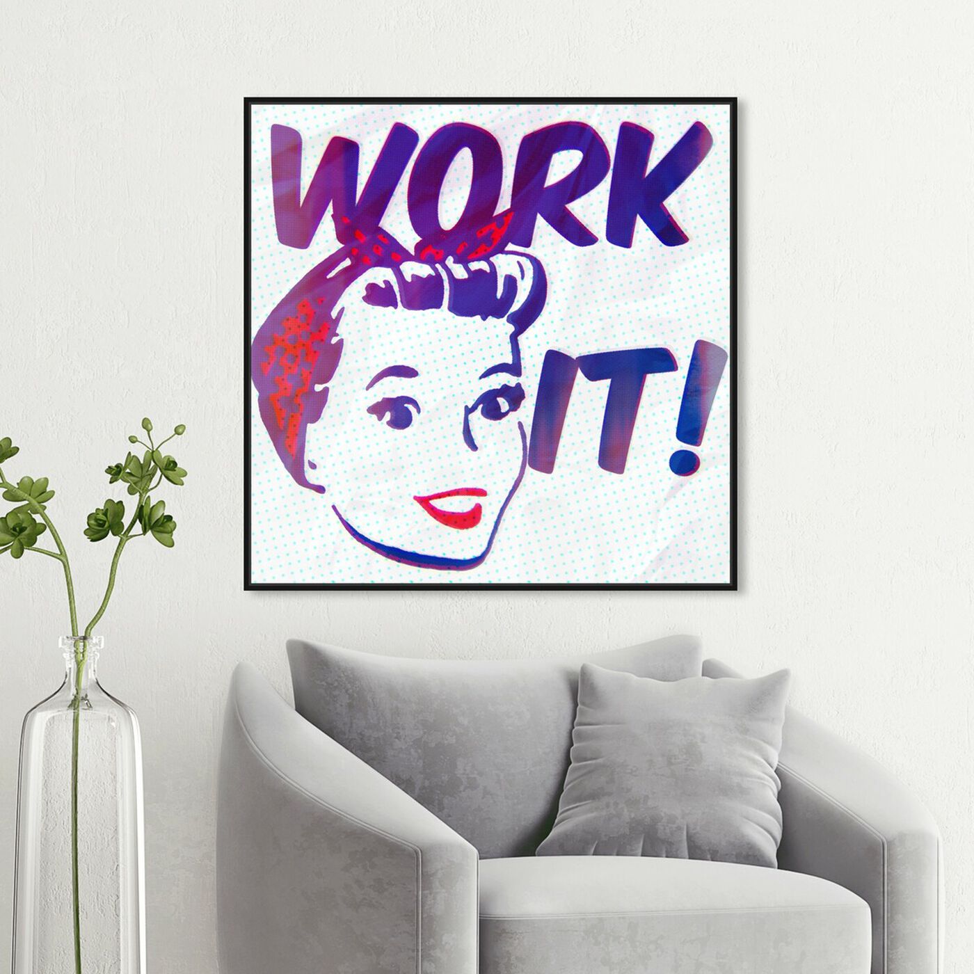 Hanging view of Work It featuring typography and quotes and empowered women quotes and sayings art.