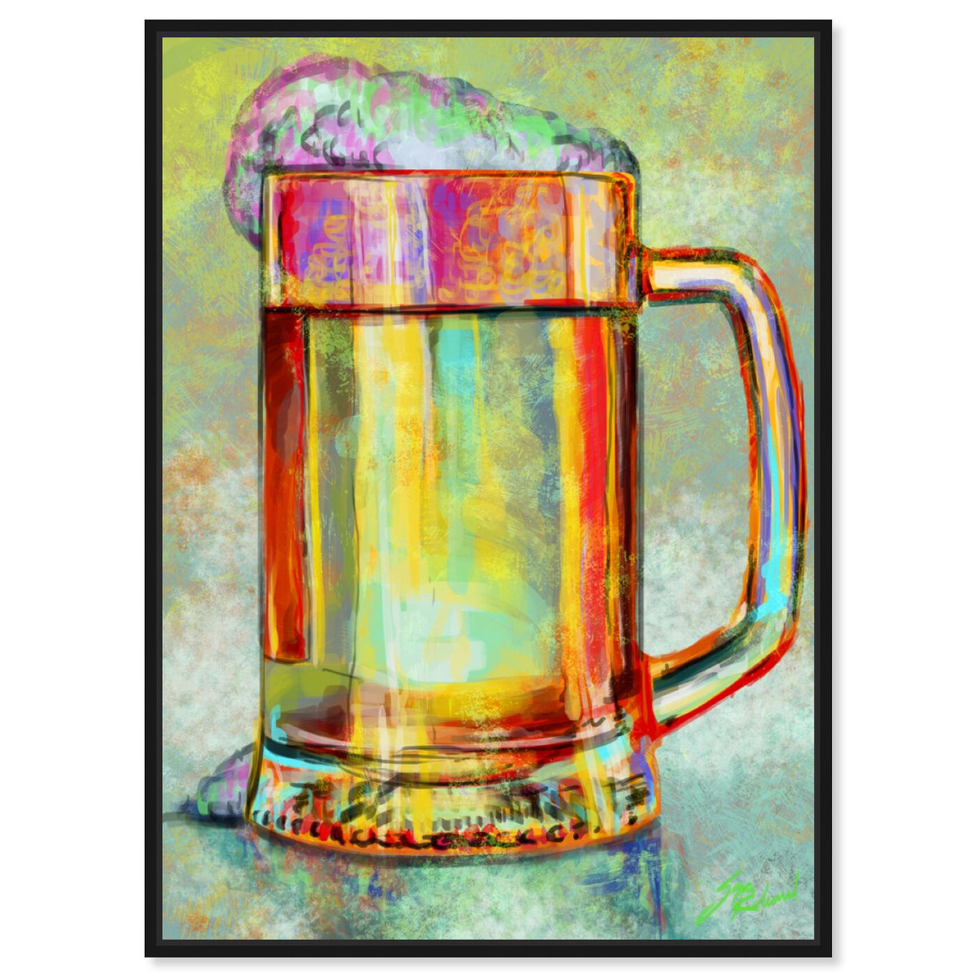 Front view of Beer Mug featuring drinks and spirits and beer art.