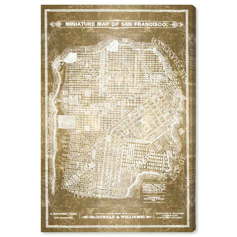 San Francisco Map White and Gold