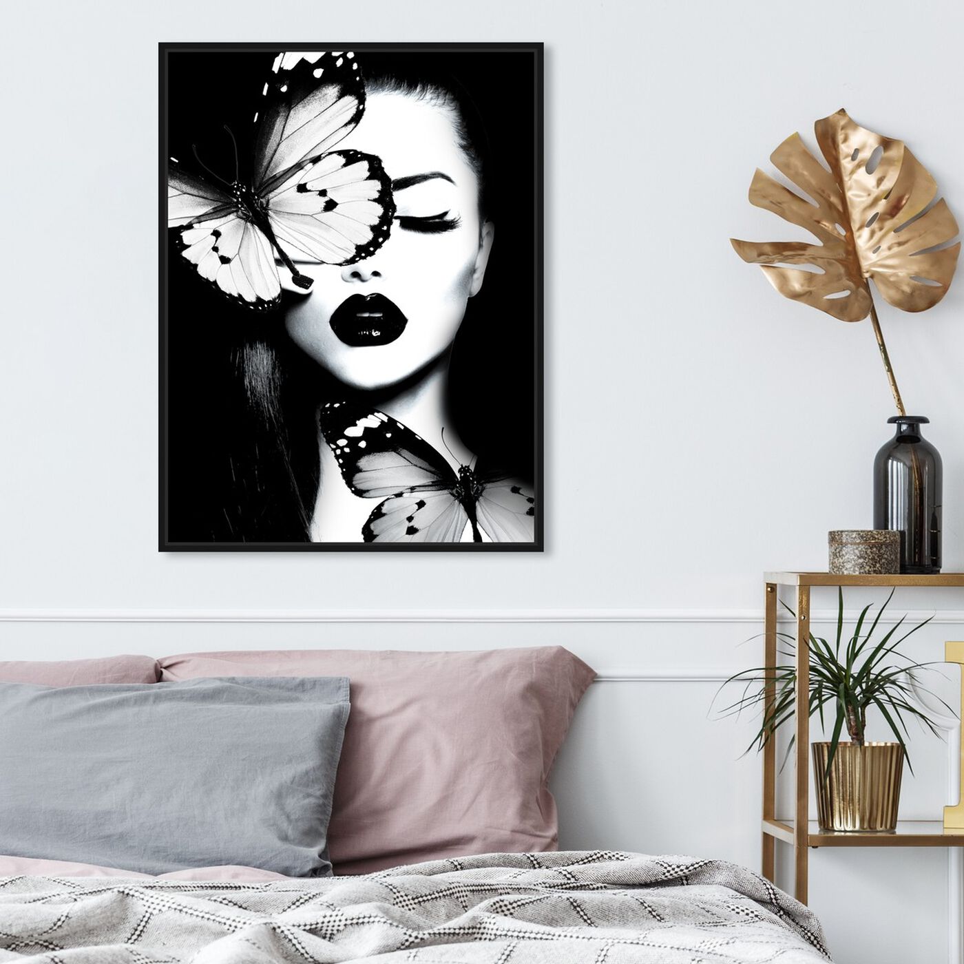 Hanging view of Dutchess of The Butterflies featuring fashion and glam and portraits art.