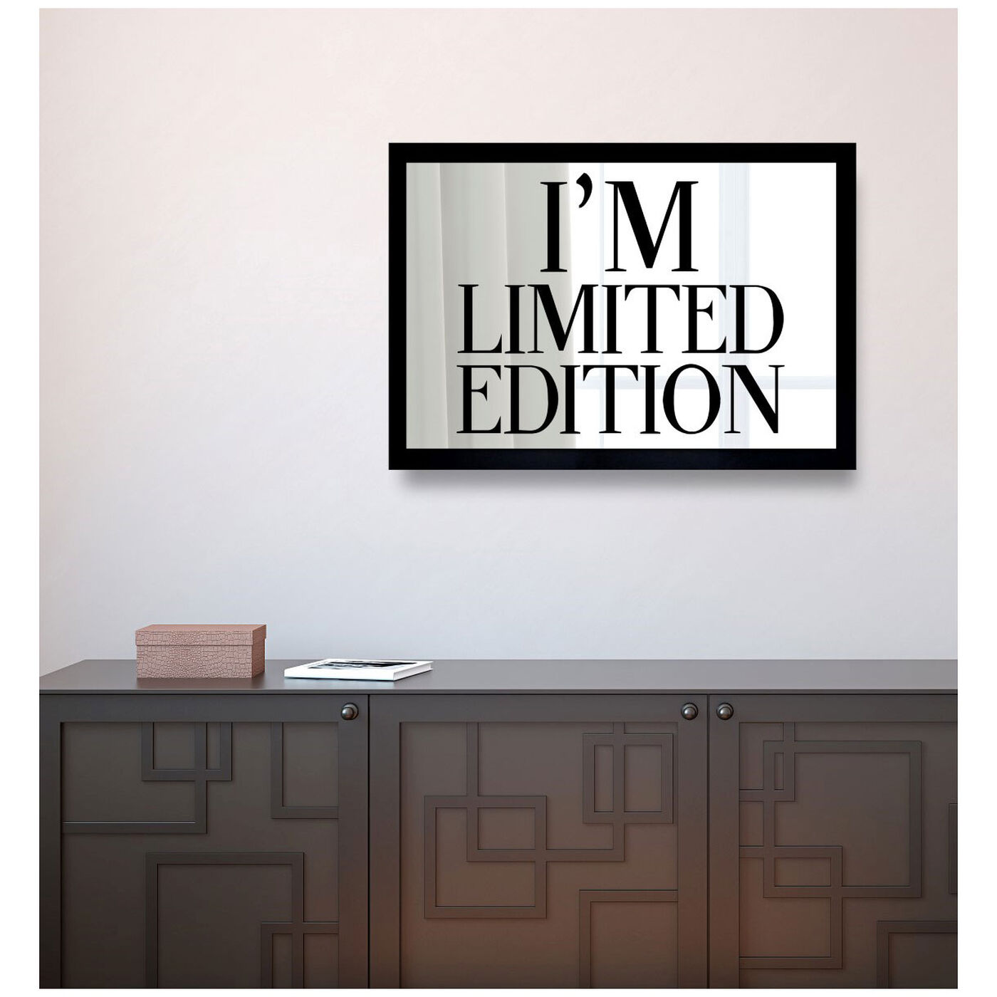 Hanging view of Limited Edition Luxe featuring typography and quotes and empowered women quotes and sayings art.