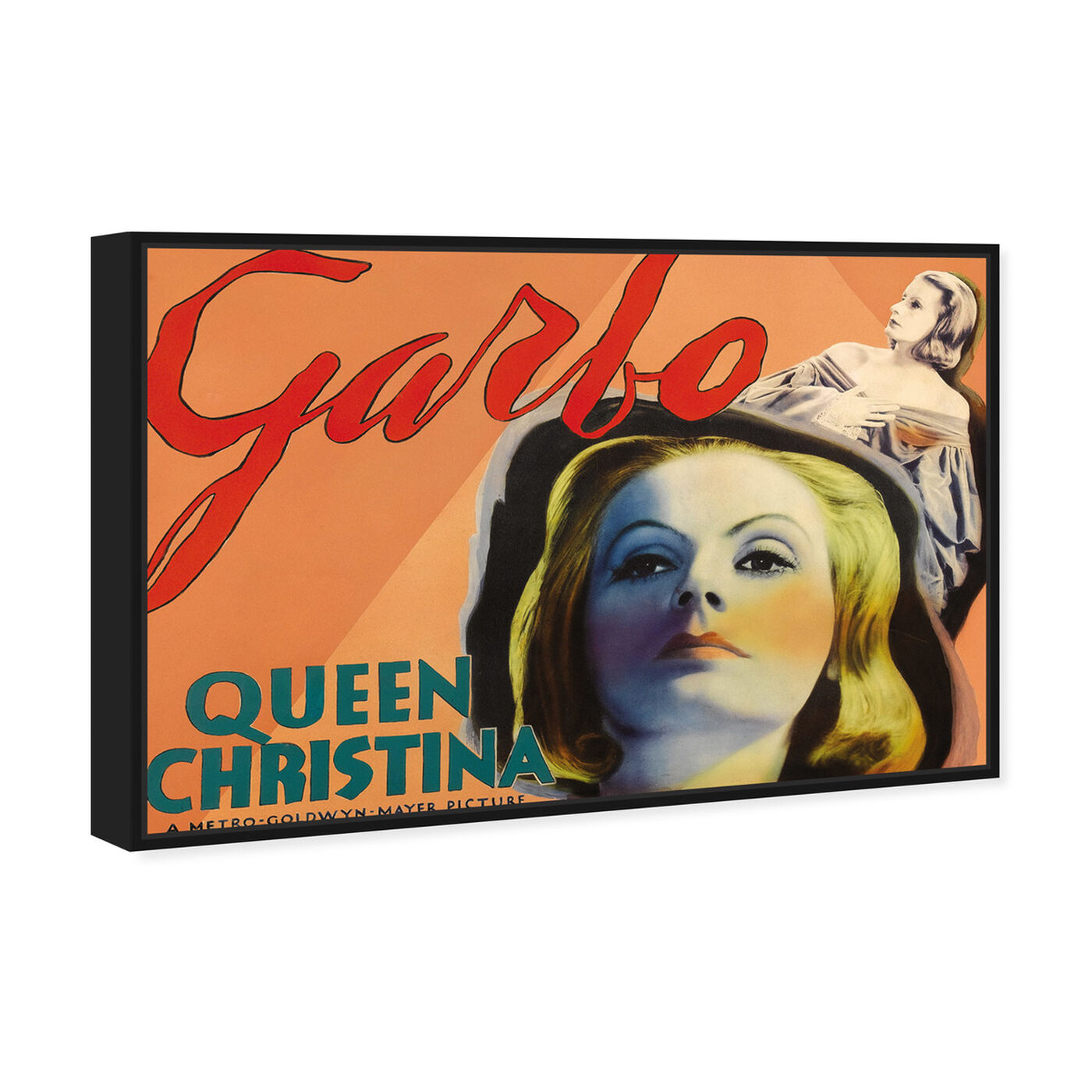 Angled view of Garbo featuring advertising and posters art.