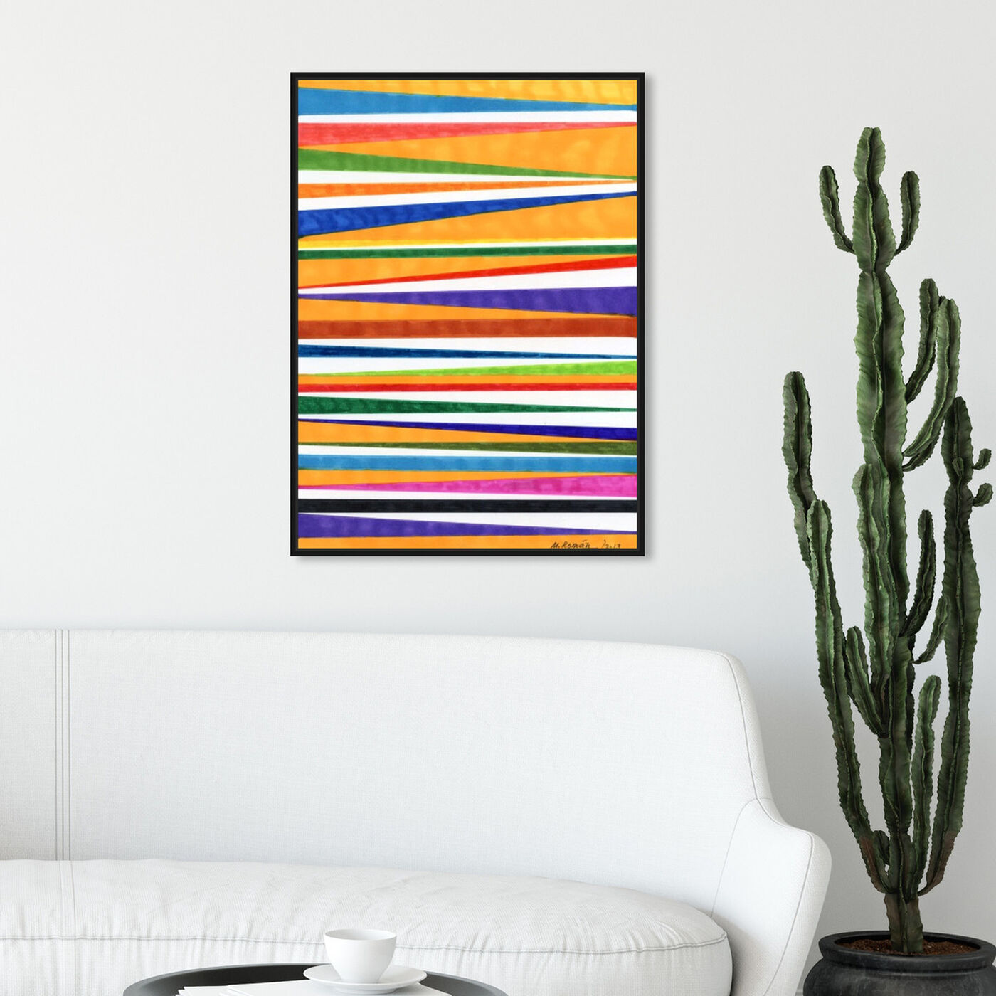 Hanging view of Canotiers in Color featuring abstract and geometric art.