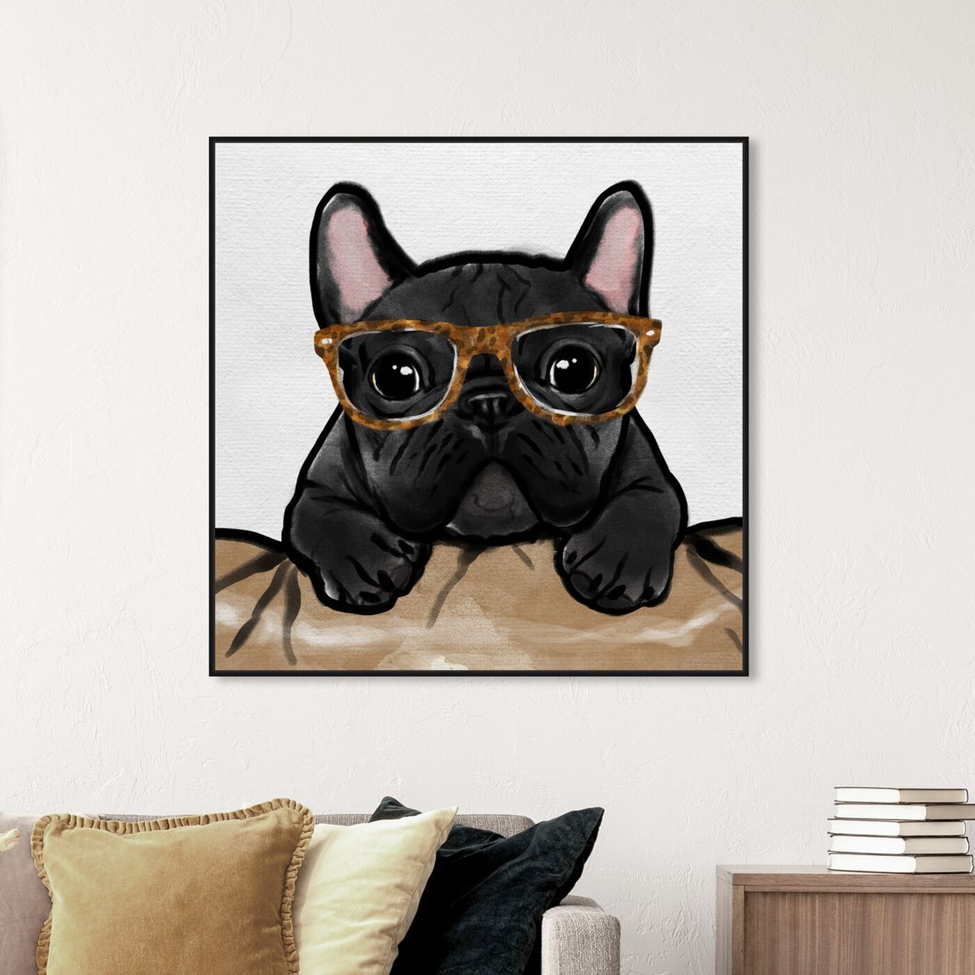 Hanging view of Nerdy Frenchman Tortoise featuring animals and dogs and puppies art.