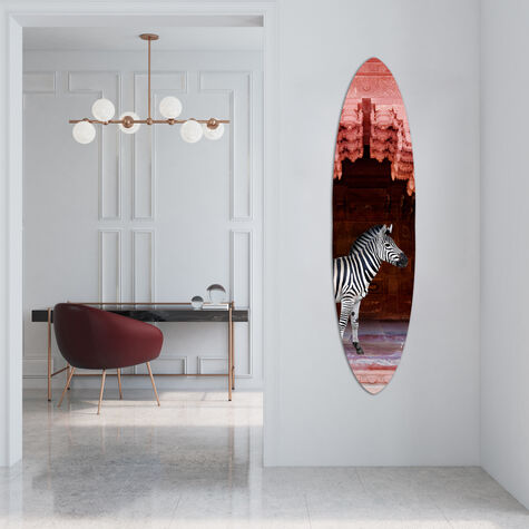 Zebras Apartment is Coral Pink - Decorative Acrylic Surfboard