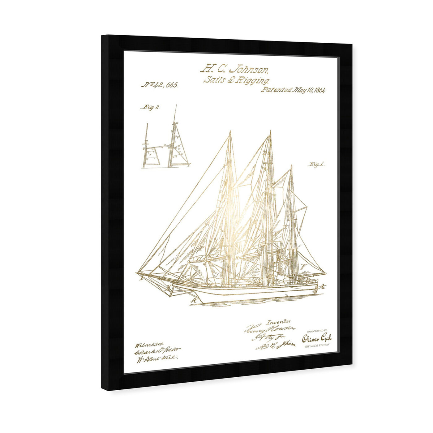 Angled view of Sail And Rigging 1864 II featuring transportation and boats and yachts art.