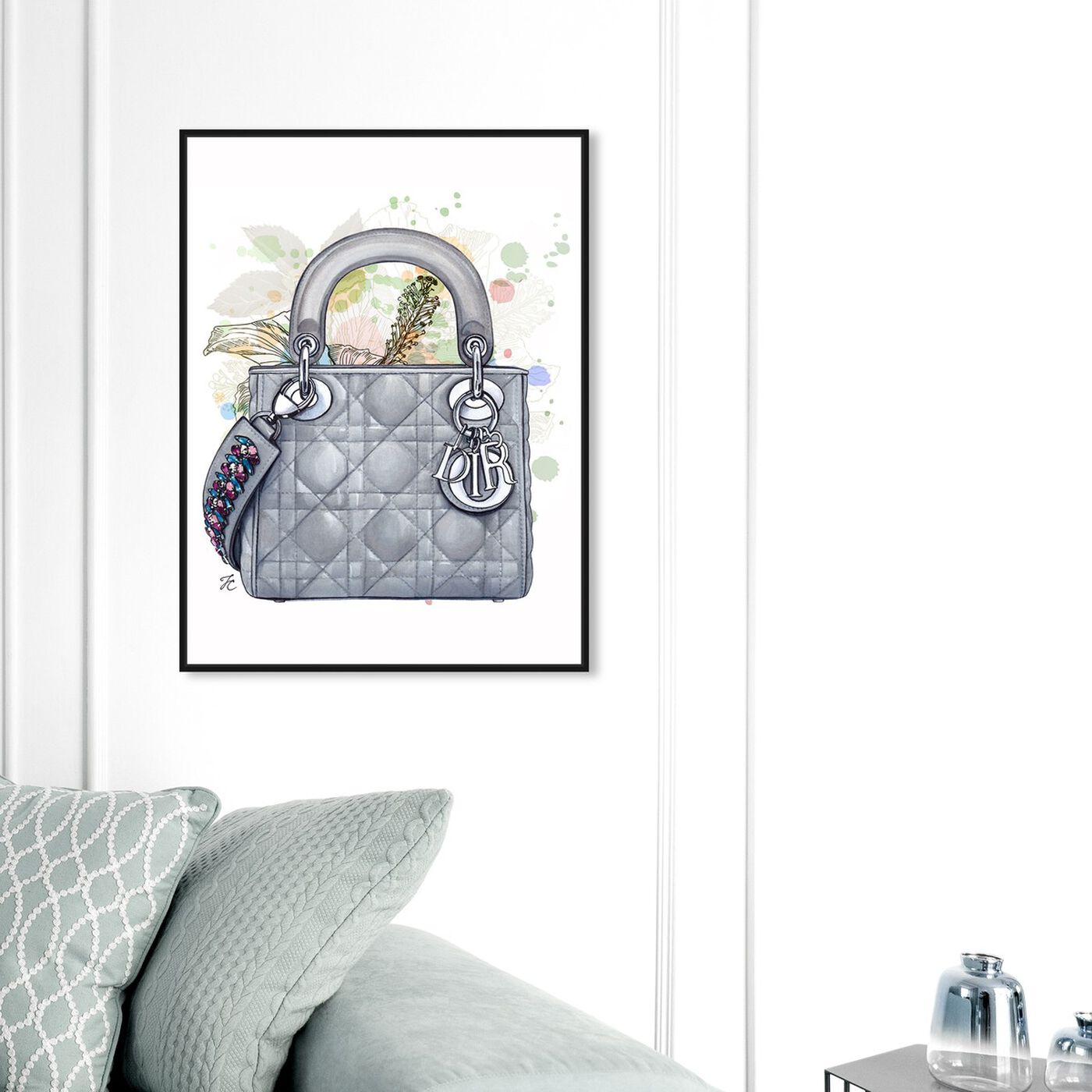 Hanging view of Doll Memories - Grey Shade featuring fashion and glam and handbags art.