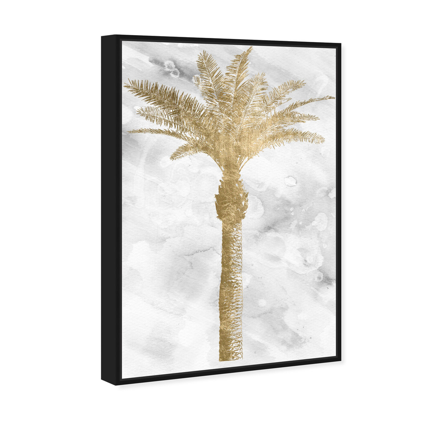 Angled view of Palm Tree Gold II featuring floral and botanical and trees art.