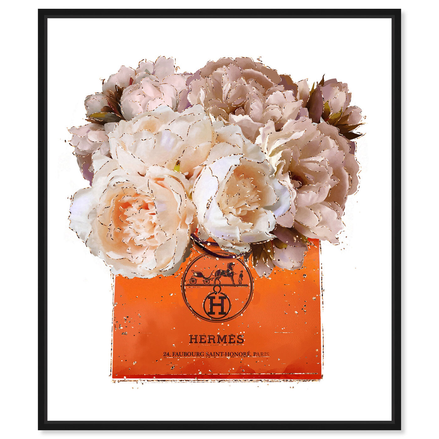 Front view of Tangerine For You Peony featuring fashion and glam and lifestyle art.