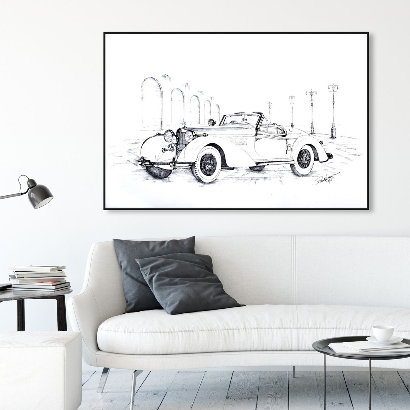 Hanging view of Paul Kaminer - 1936 Mercedes Roadster featuring transportation and automobiles art.