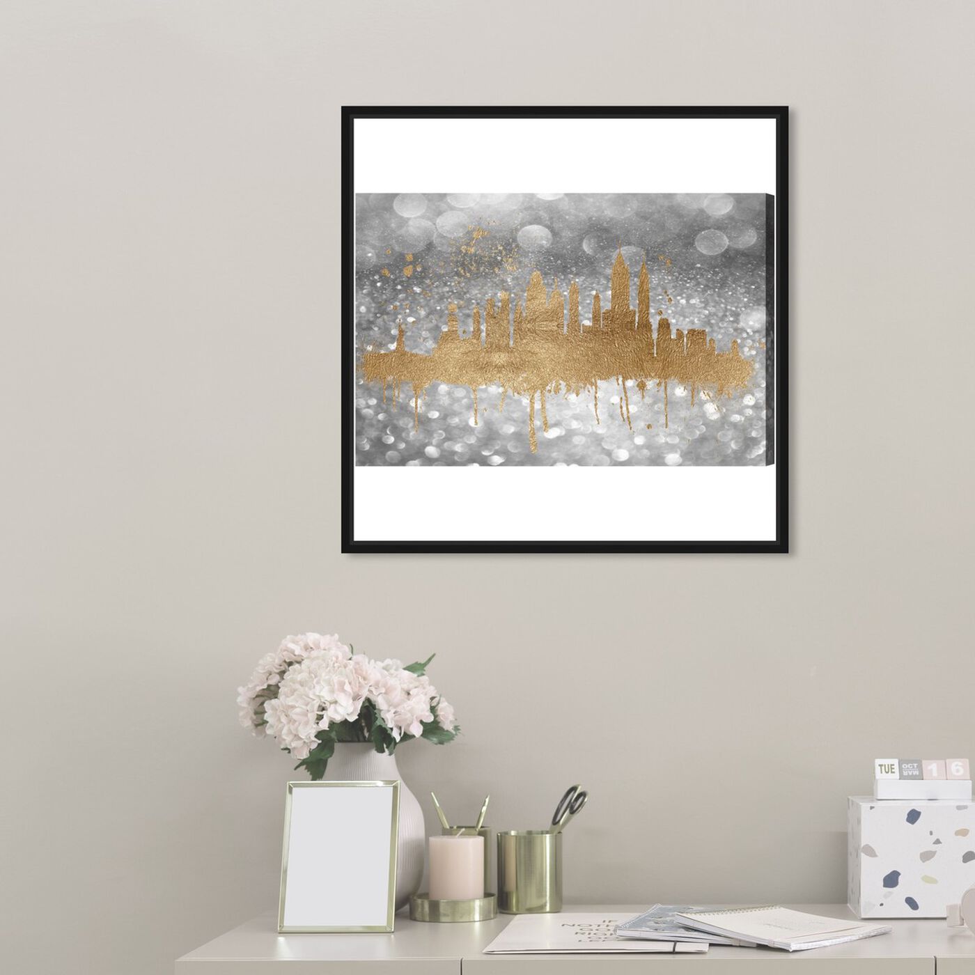 Hanging view of The Empire State Skyline featuring cities and skylines and united states cities art.