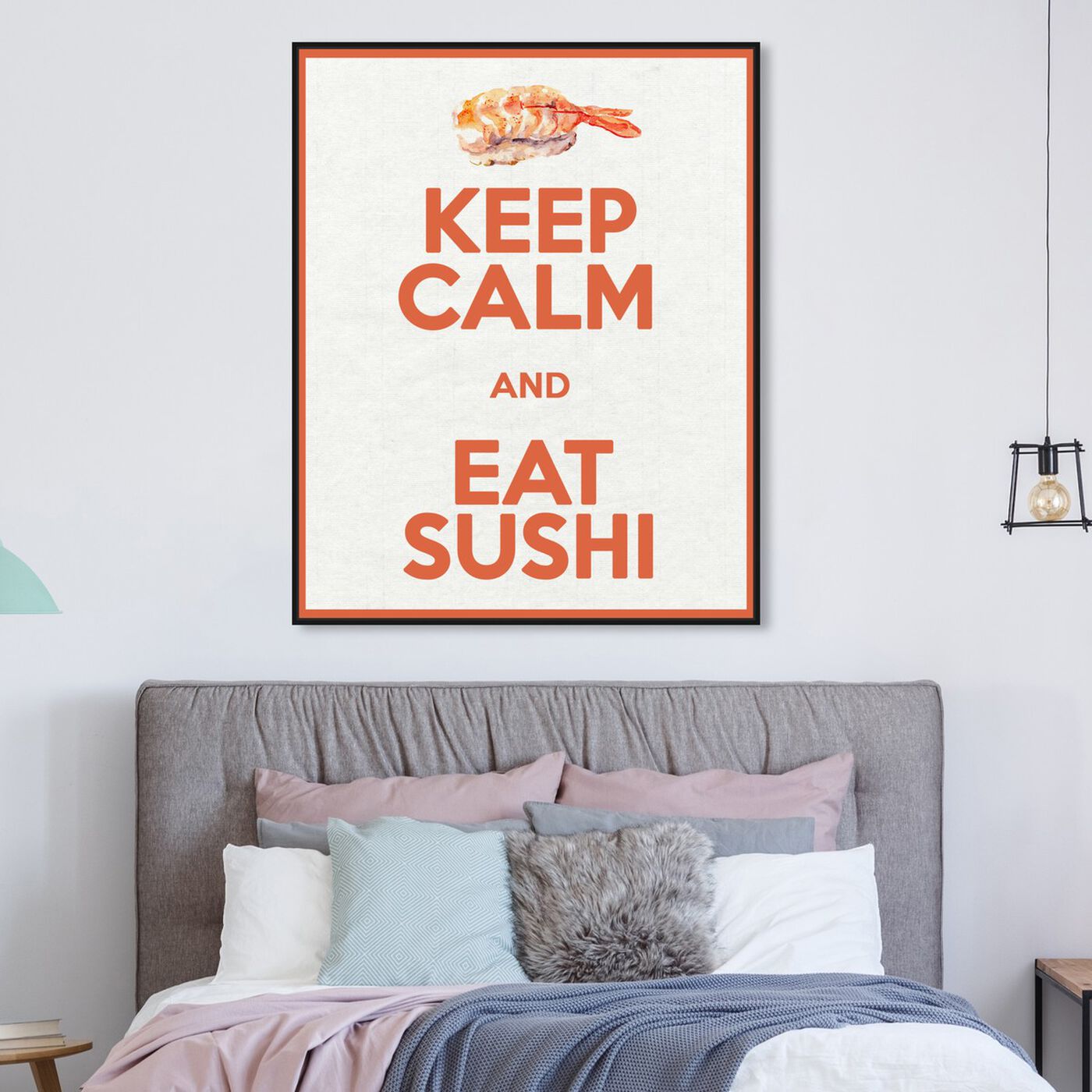 Hanging view of Eat Sushi featuring typography and quotes and funny quotes and sayings art.
