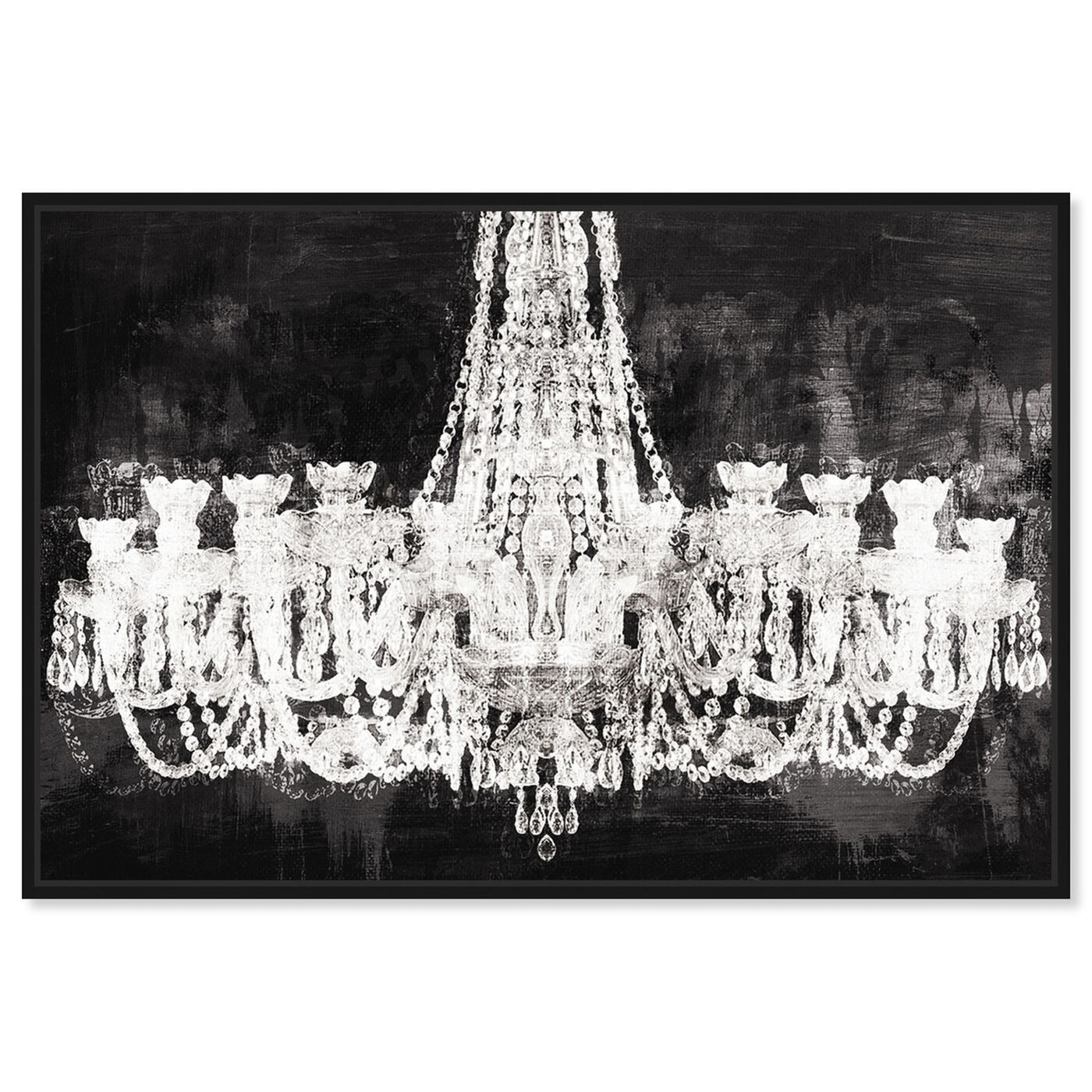 Front view of Decadent Soiree featuring fashion and glam and chandeliers art.