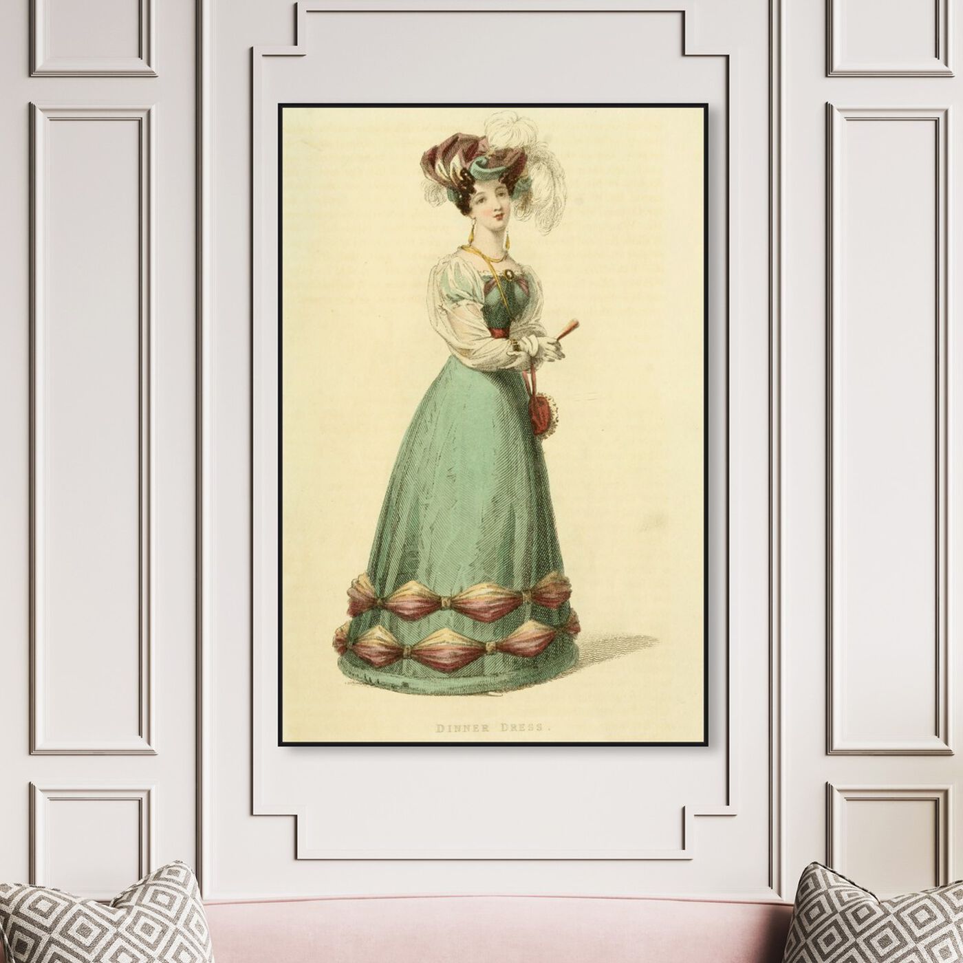 Hanging view of Dinner Dress - The Art Cabinet featuring fashion and glam and dress art.