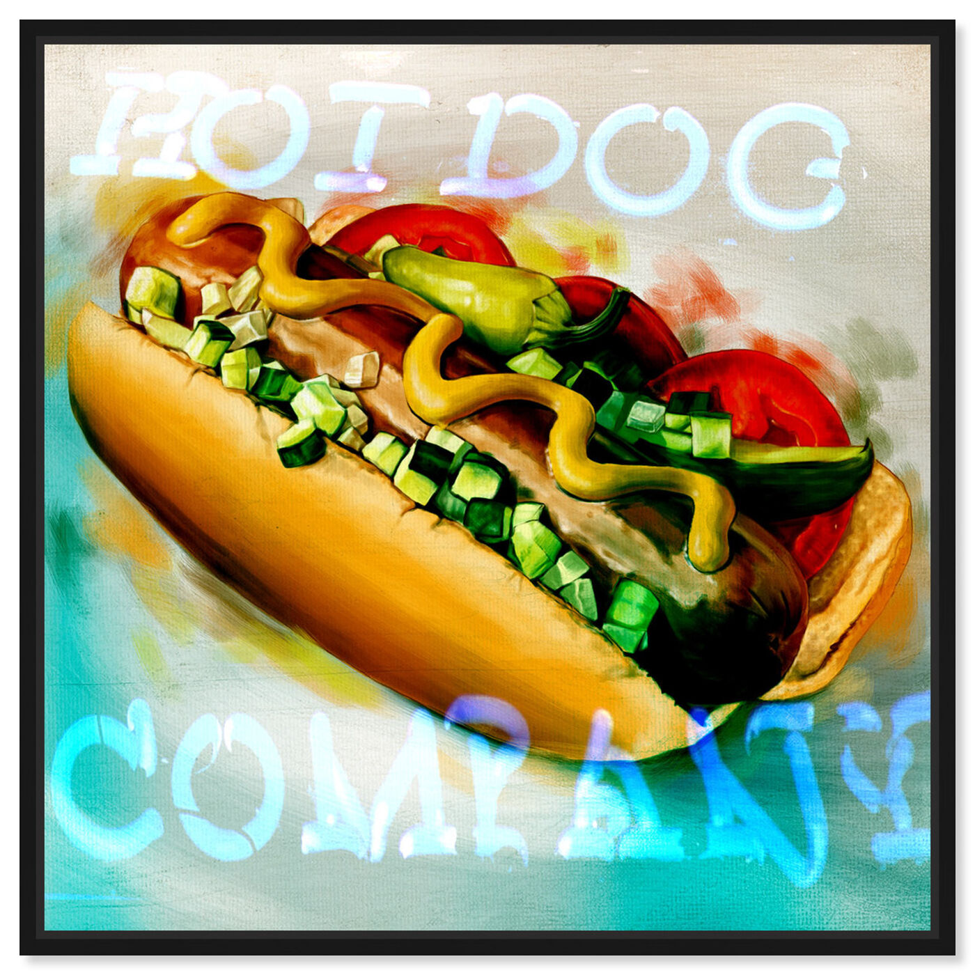 Front view of Hot Dog Company featuring food and cuisine and fast food art.