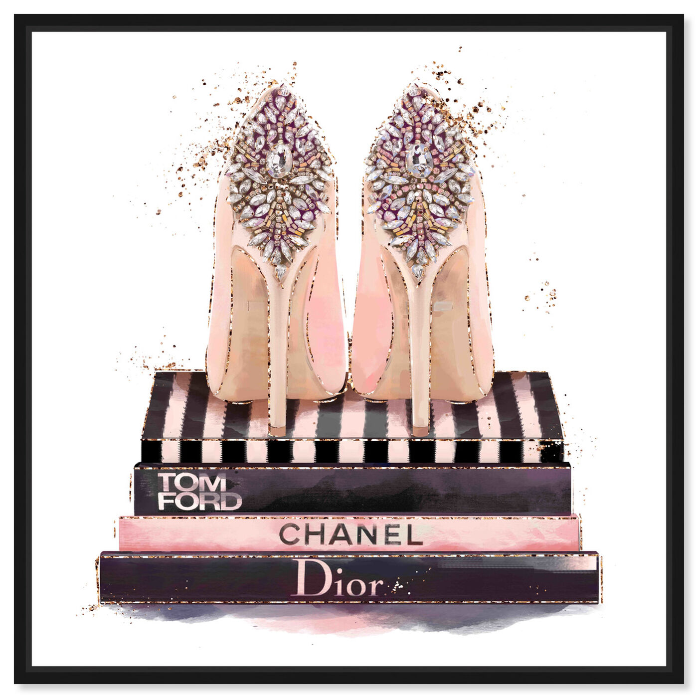 Front view of Treasured Shoes featuring fashion and glam and shoes art.