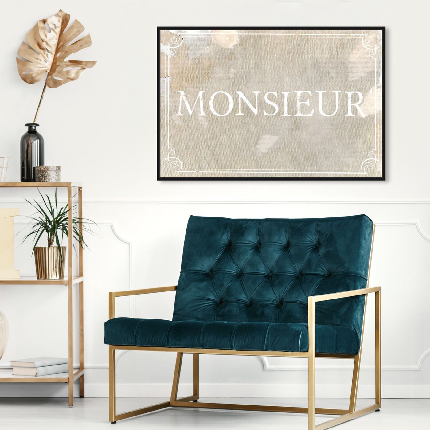 Hanging view of Monsieur featuring typography and quotes and quotes and sayings art.