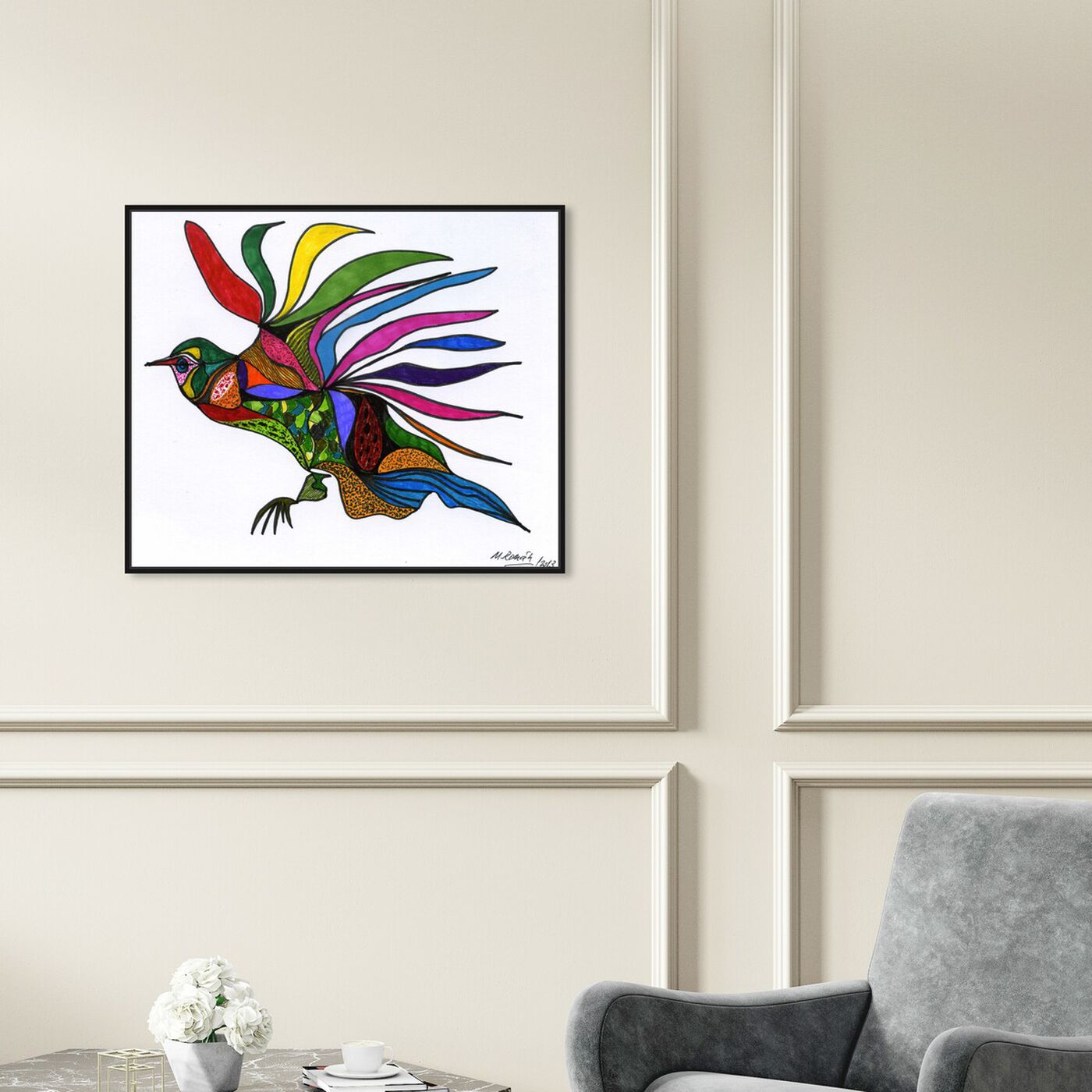 Hanging view of Bird of Paradise featuring animals and birds art.