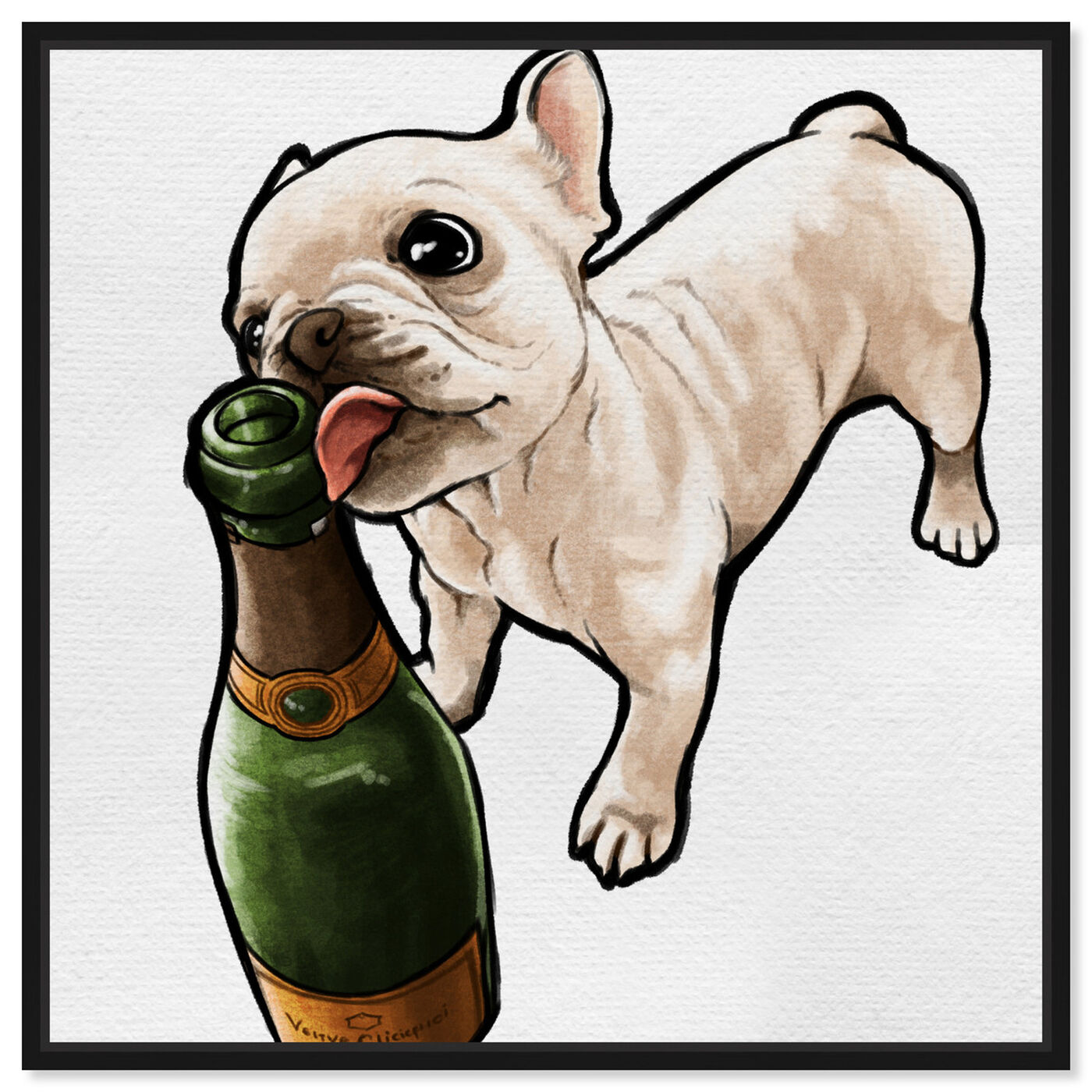 Front view of Frenchie and Bubbly featuring animals and dogs and puppies art.